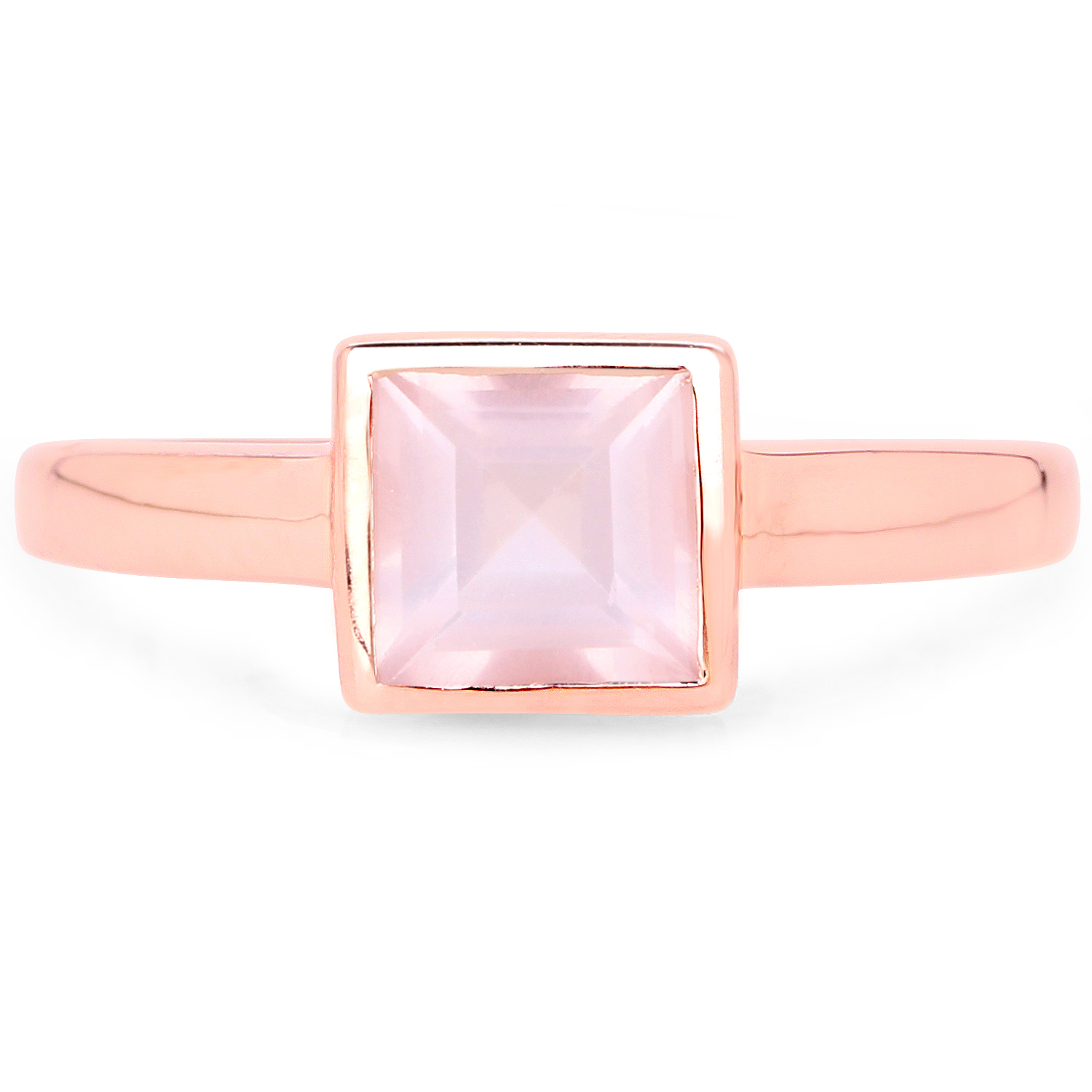 18K Rose Gold Plated 1.08 Carat Genuine Rose Quartz .925 Sterling Silver Ring