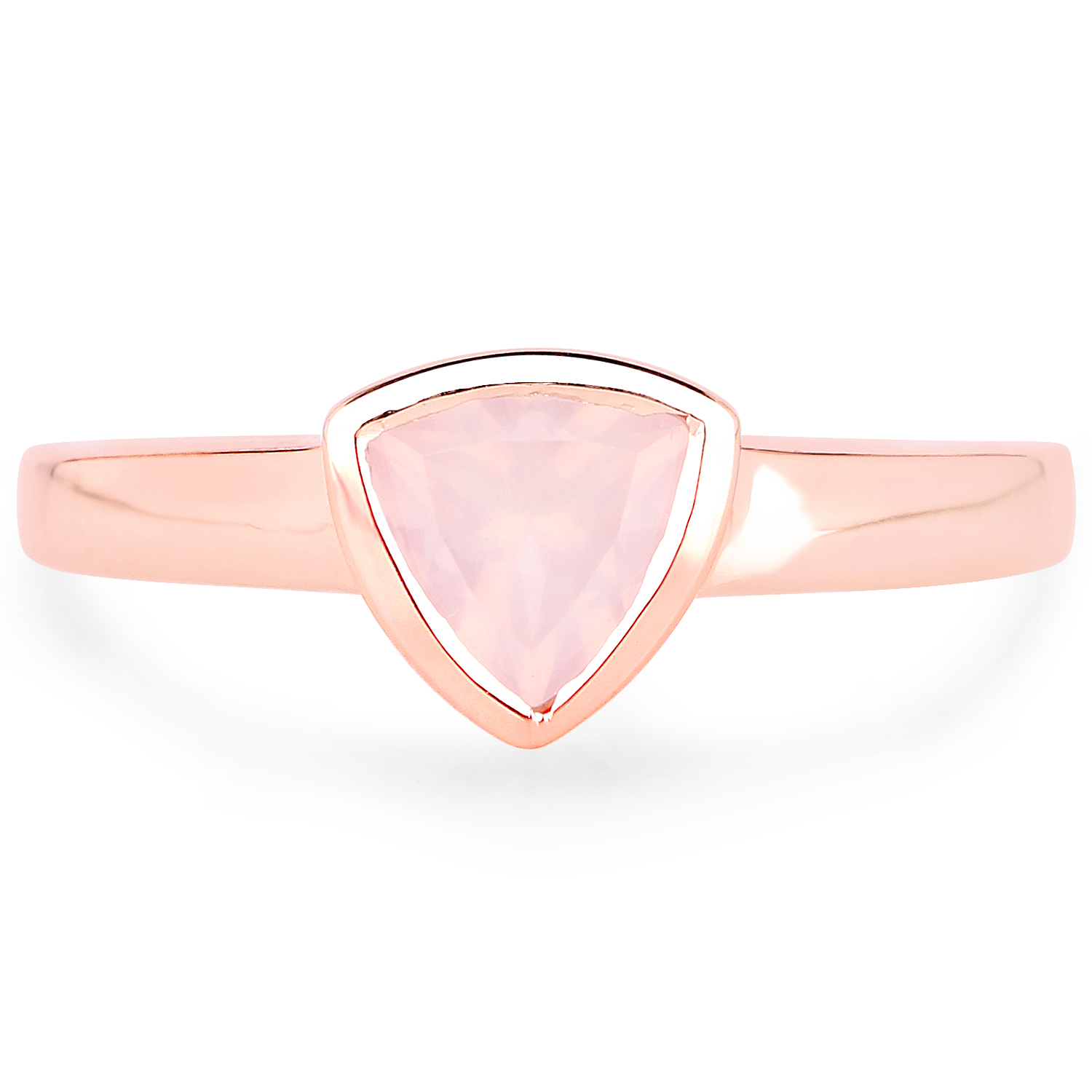 18K Rose Gold Plated 0.80 Carat Genuine Rose Quartz .925 Sterling Silver Ring