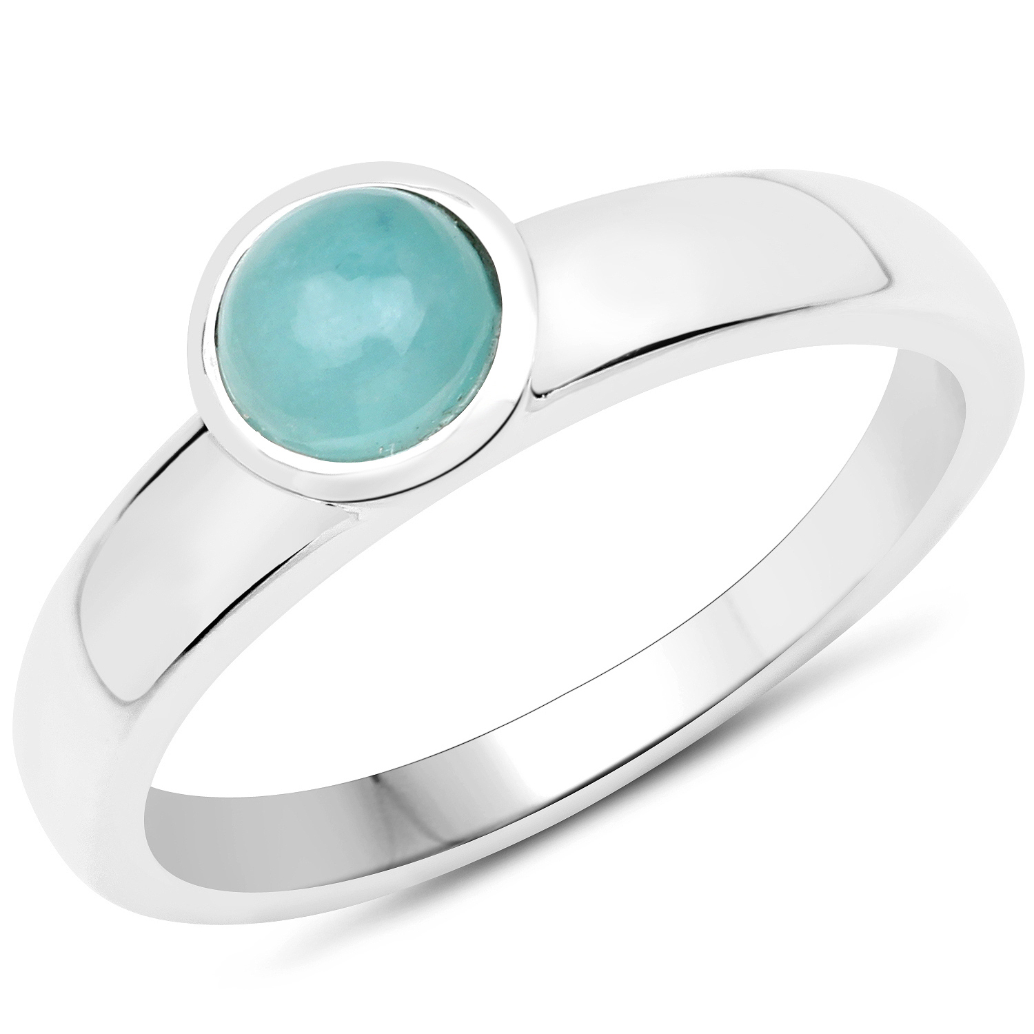 0.60 Carat Genuine Amazonite .925 Sterling Silver Ring
