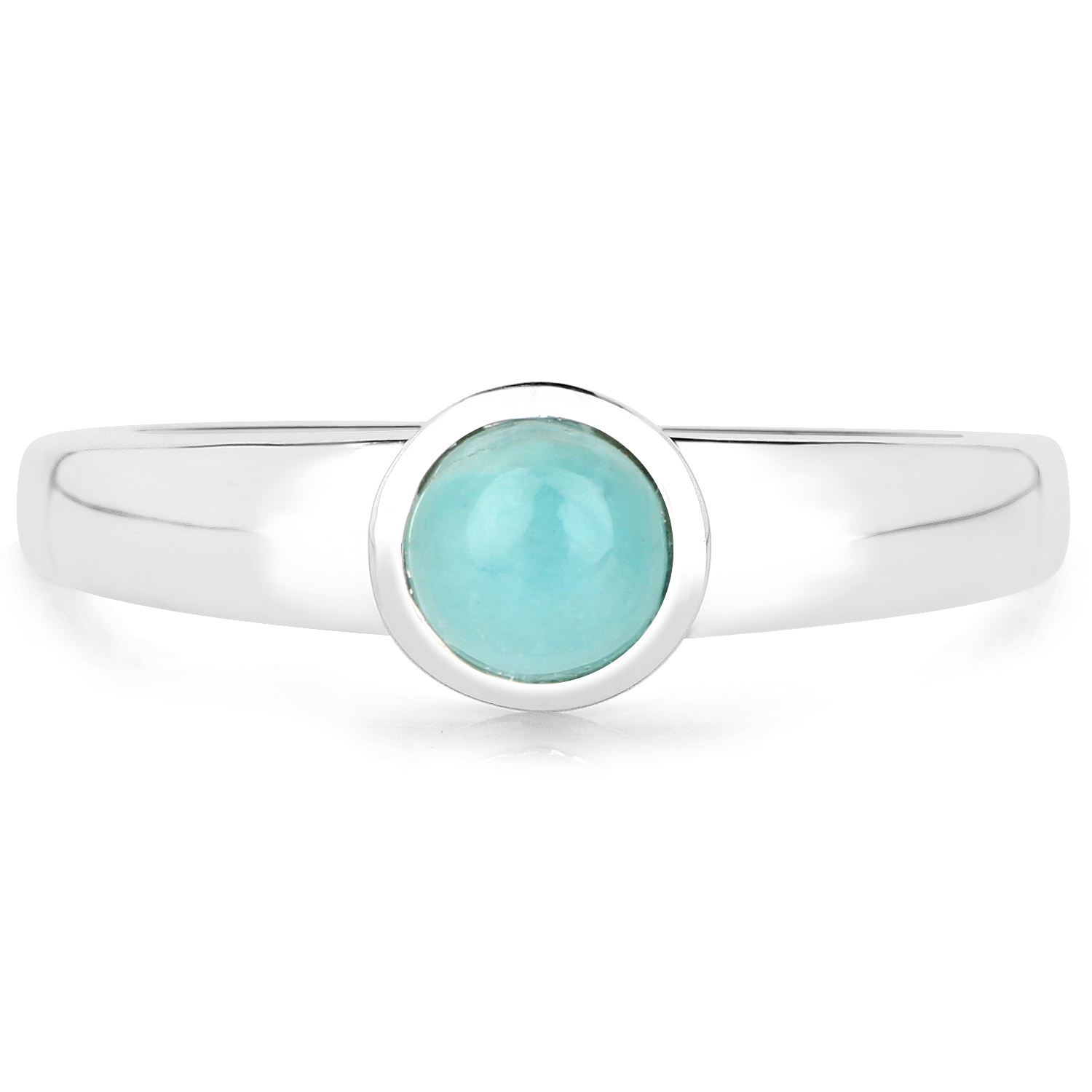 0.60 Carat Genuine Amazonite .925 Sterling Silver Ring