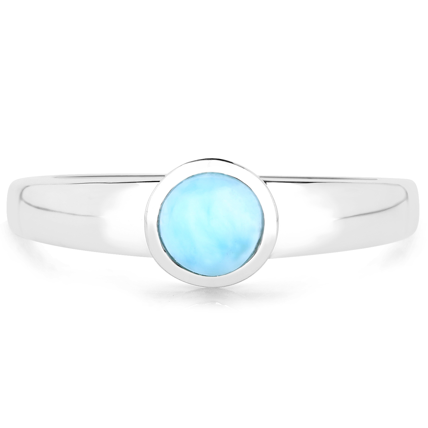 0.75 Carat Genuine Larimar .925 Sterling Silver Ring