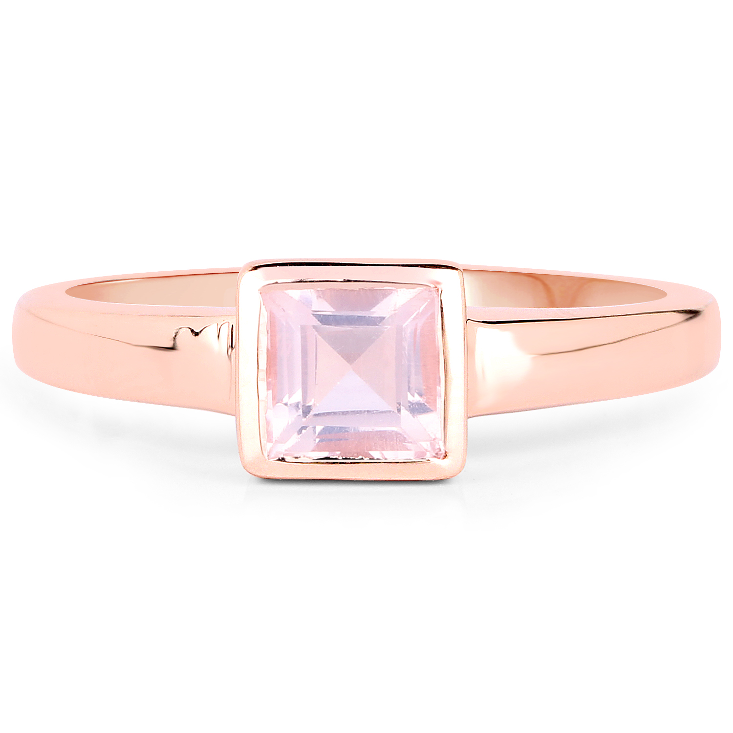 18K Rose Gold Plated 0.65 Carat Genuine Rose Quartz .925 Sterling Silver Ring