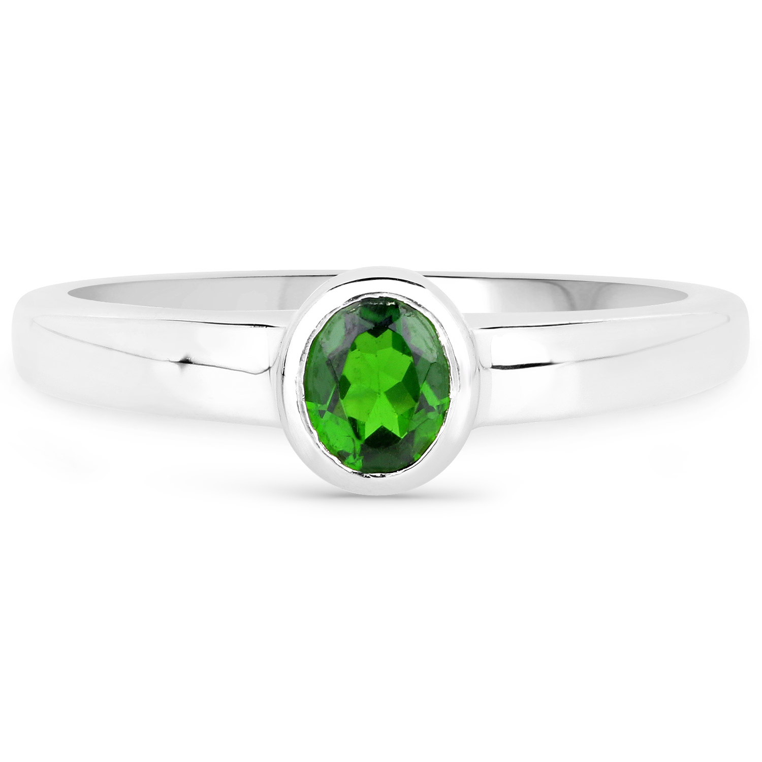 0.33 Carat Genuine Chrome Diopside .925 Sterling Silver Ring