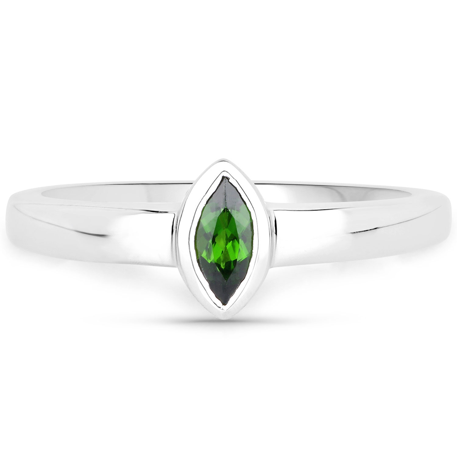 0.25 Carat Genuine Chrome Diopside .925 Sterling Silver Ring