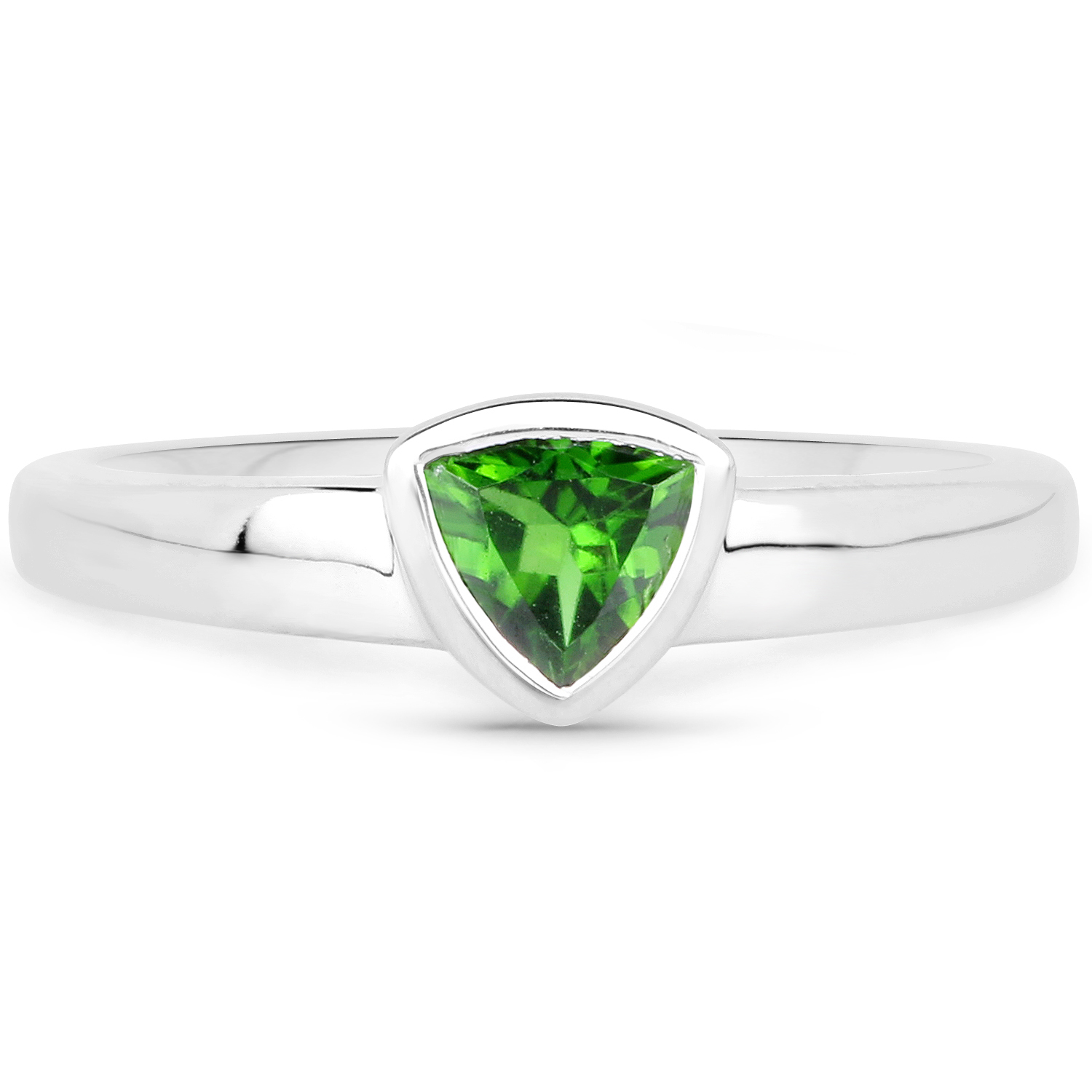 0.45 Carat Genuine Chrome Diopside .925 Sterling Silver Ring