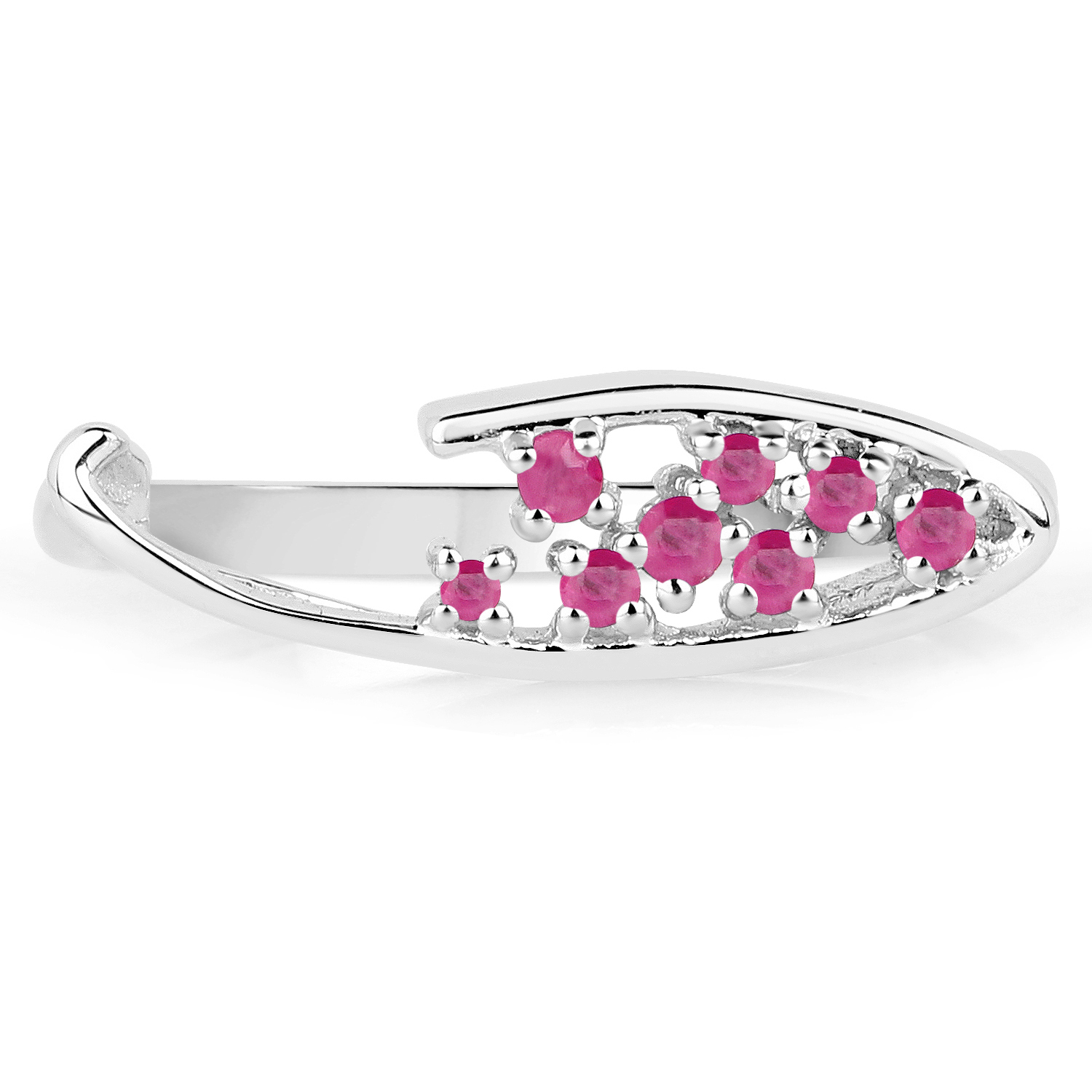 0.16 Carat Genuine Ruby .925 Sterling Silver Ring