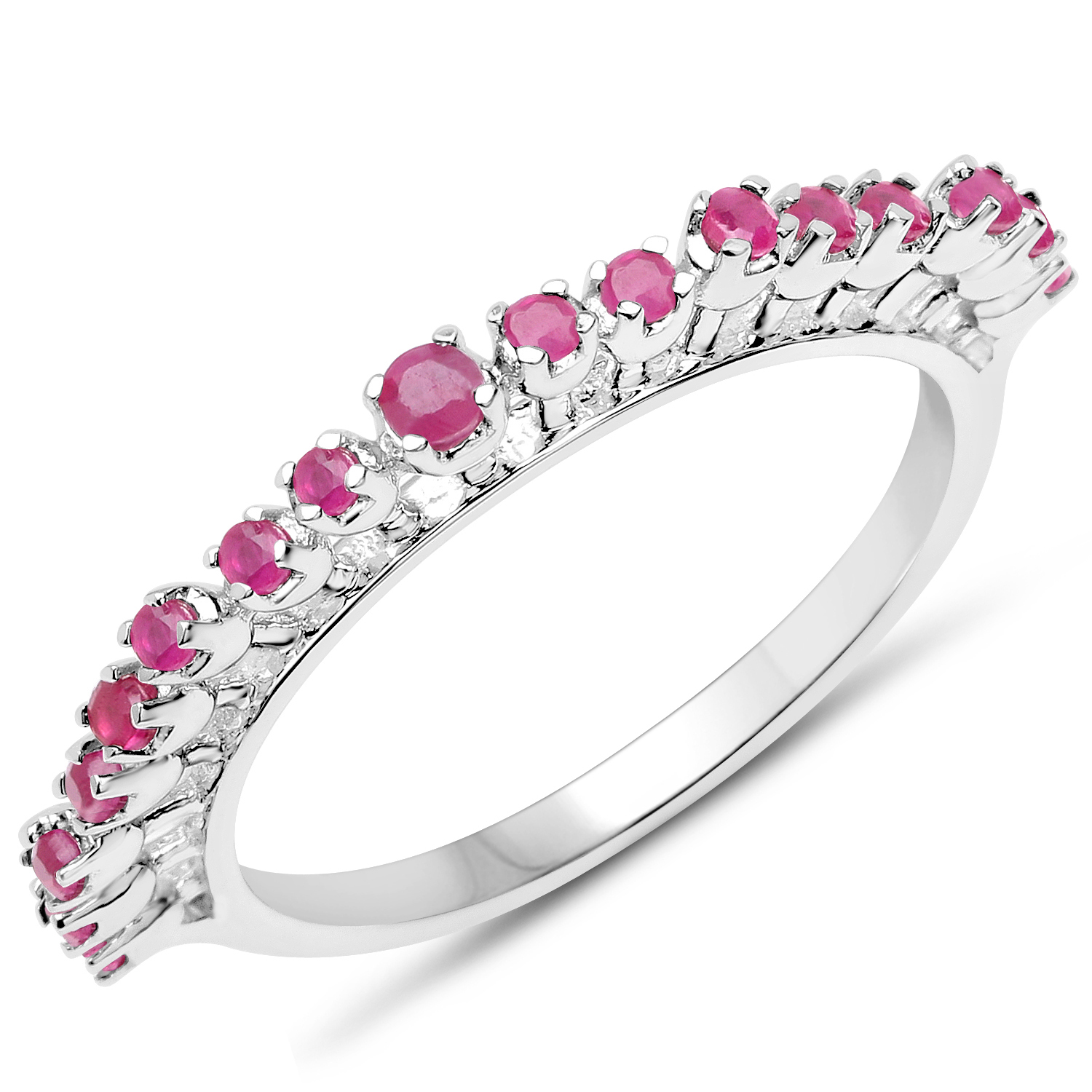 0.49 Carat Genuine Ruby .925 Sterling Silver Ring