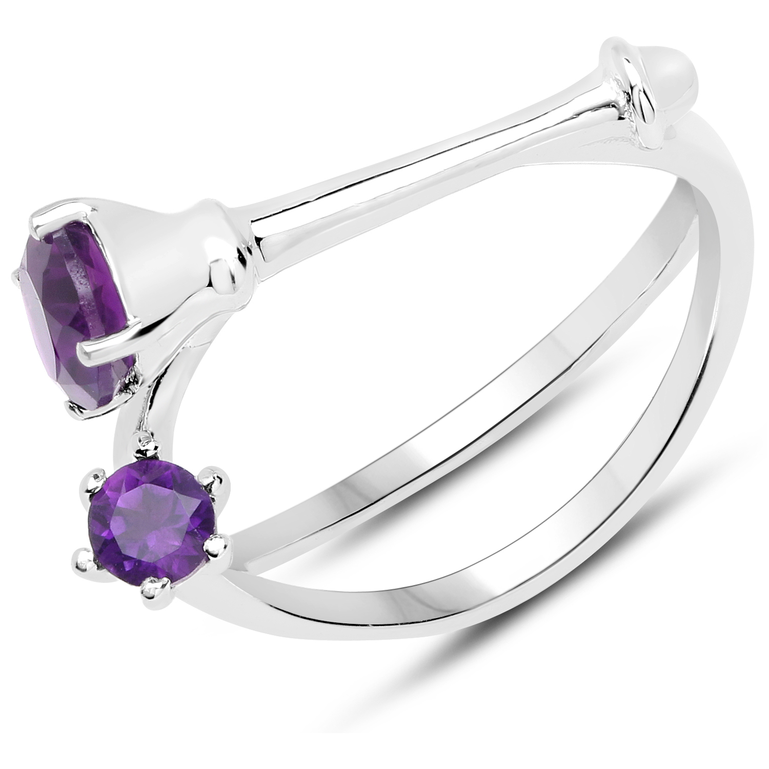 0.71 Carat Genuine Amethyst .925 Sterling Silver Ring