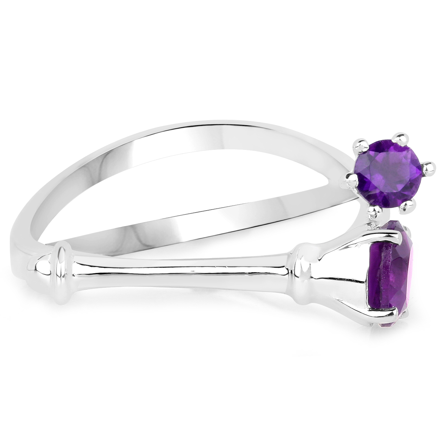 0.71 Carat Genuine Amethyst .925 Sterling Silver Ring