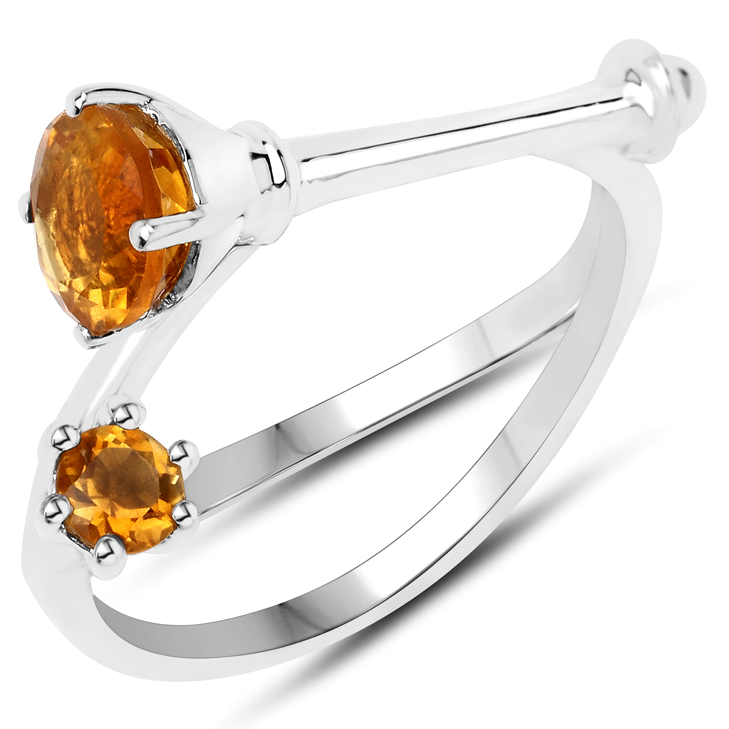 0.69 Carat Genuine Citrine .925 Sterling Silver Ring