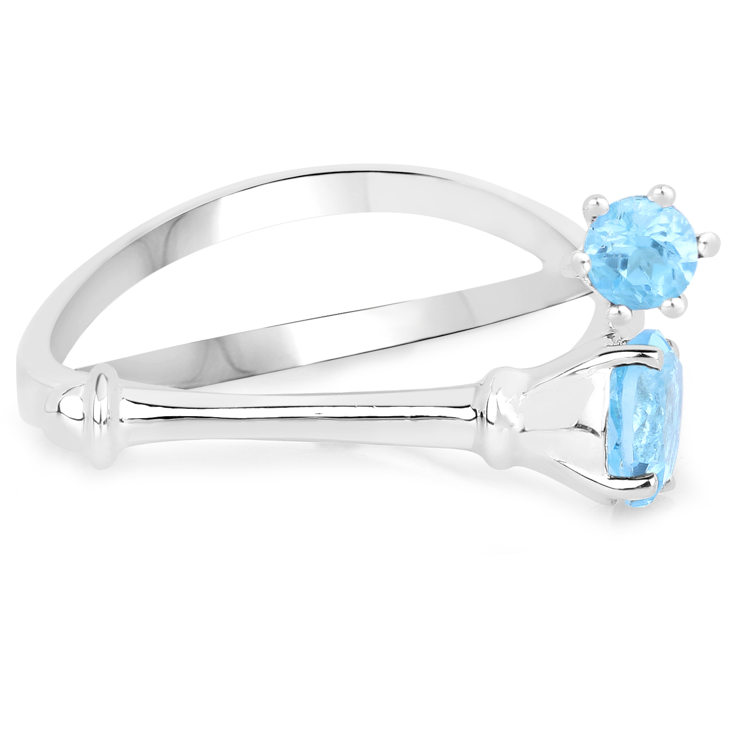 0.74 Carat Genuine Swiss Blue Topaz .925 Sterling Silver Ring
