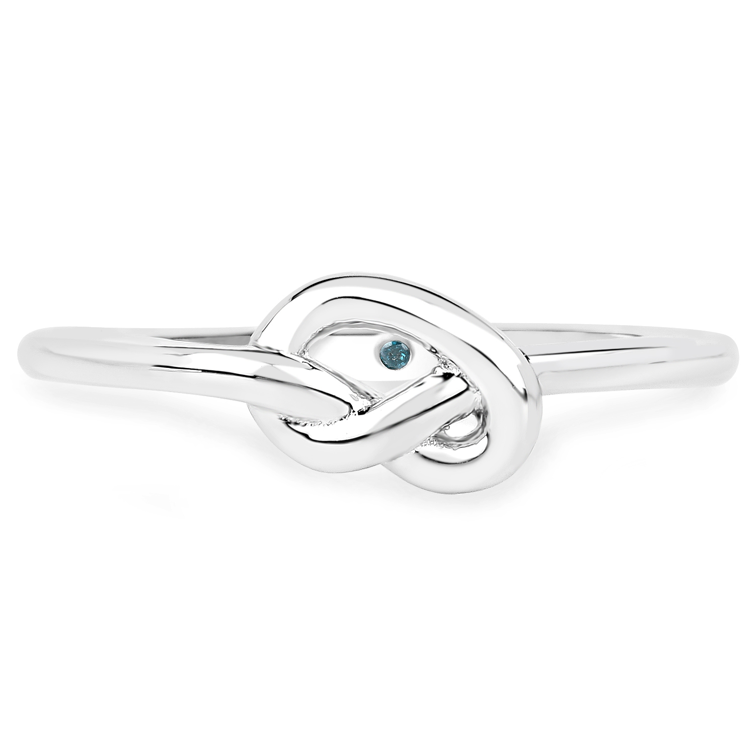 0.004 Carat Genuine Blue Diamond .925 Sterling Silver Ring