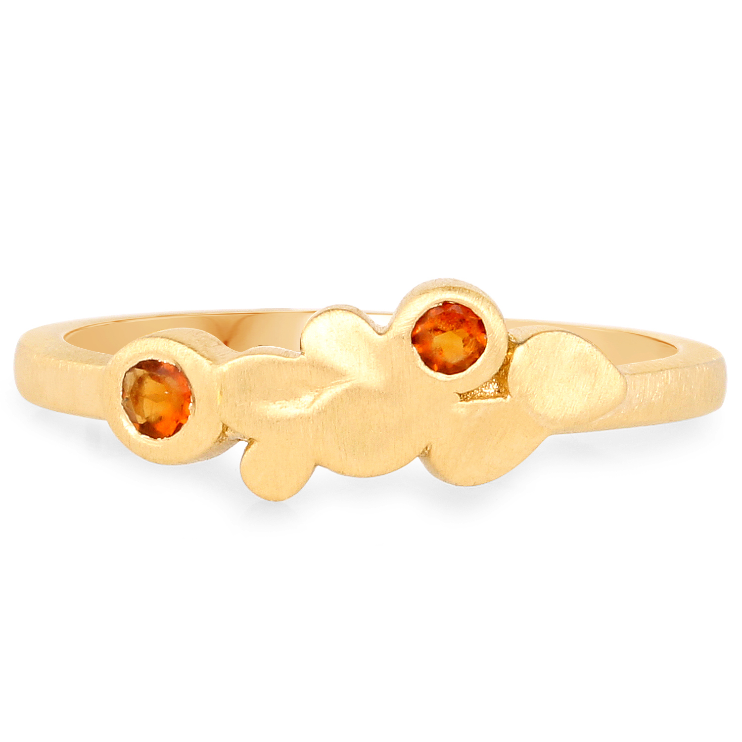 18K Yellow Gold Plated 0.10 Carat Genuine Citrine .925 Sterling Silver Ring