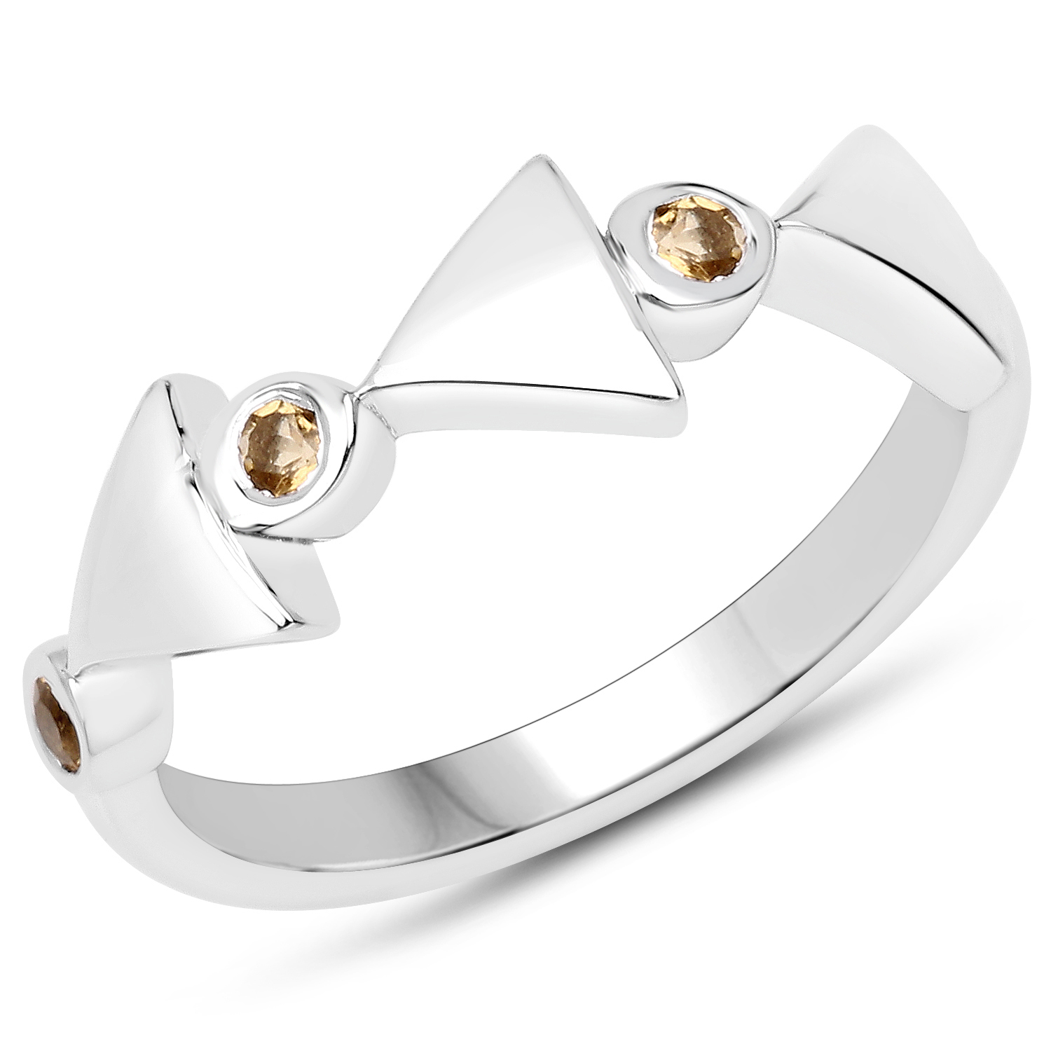 0.09 Carat Genuine Citrine .925 Sterling Silver Ring