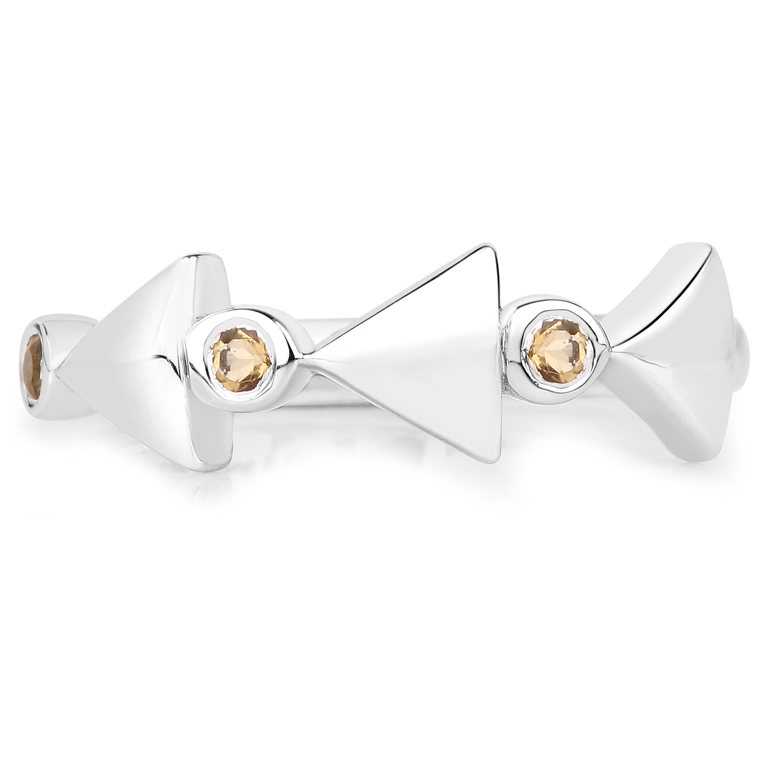 0.09 Carat Genuine Citrine .925 Sterling Silver Ring