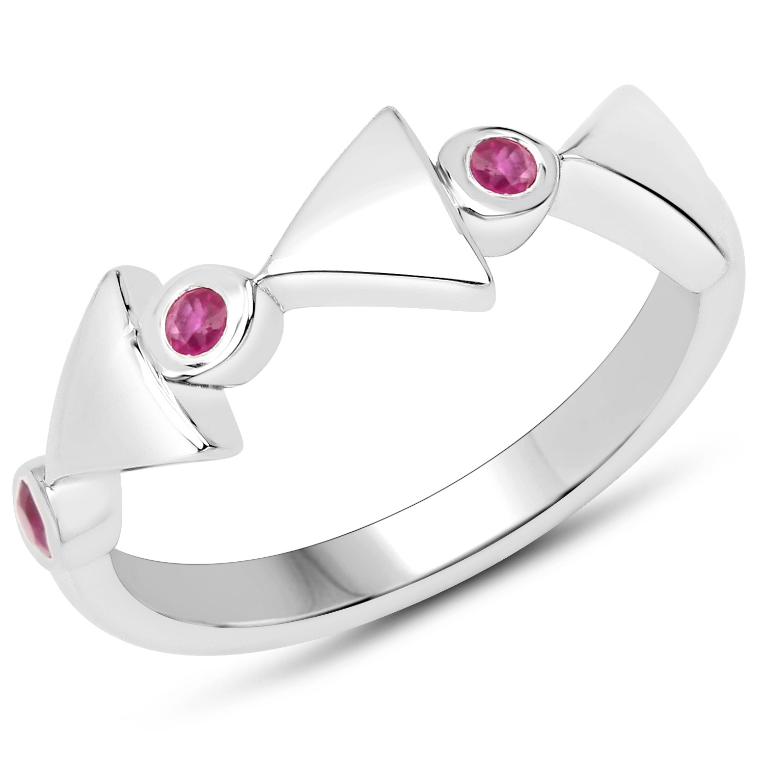 0.15 Carat Genuine Ruby .925 Sterling Silver Ring
