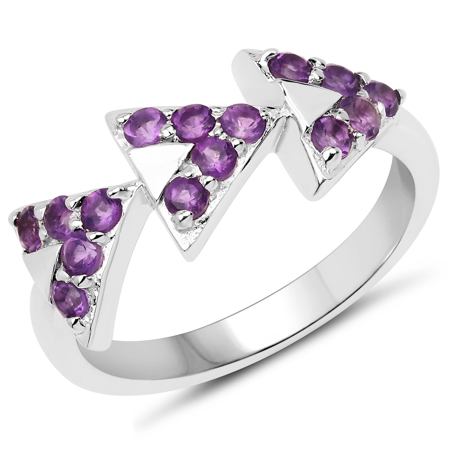 0.45 Carat Genuine Amethyst .925 Sterling Silver Ring