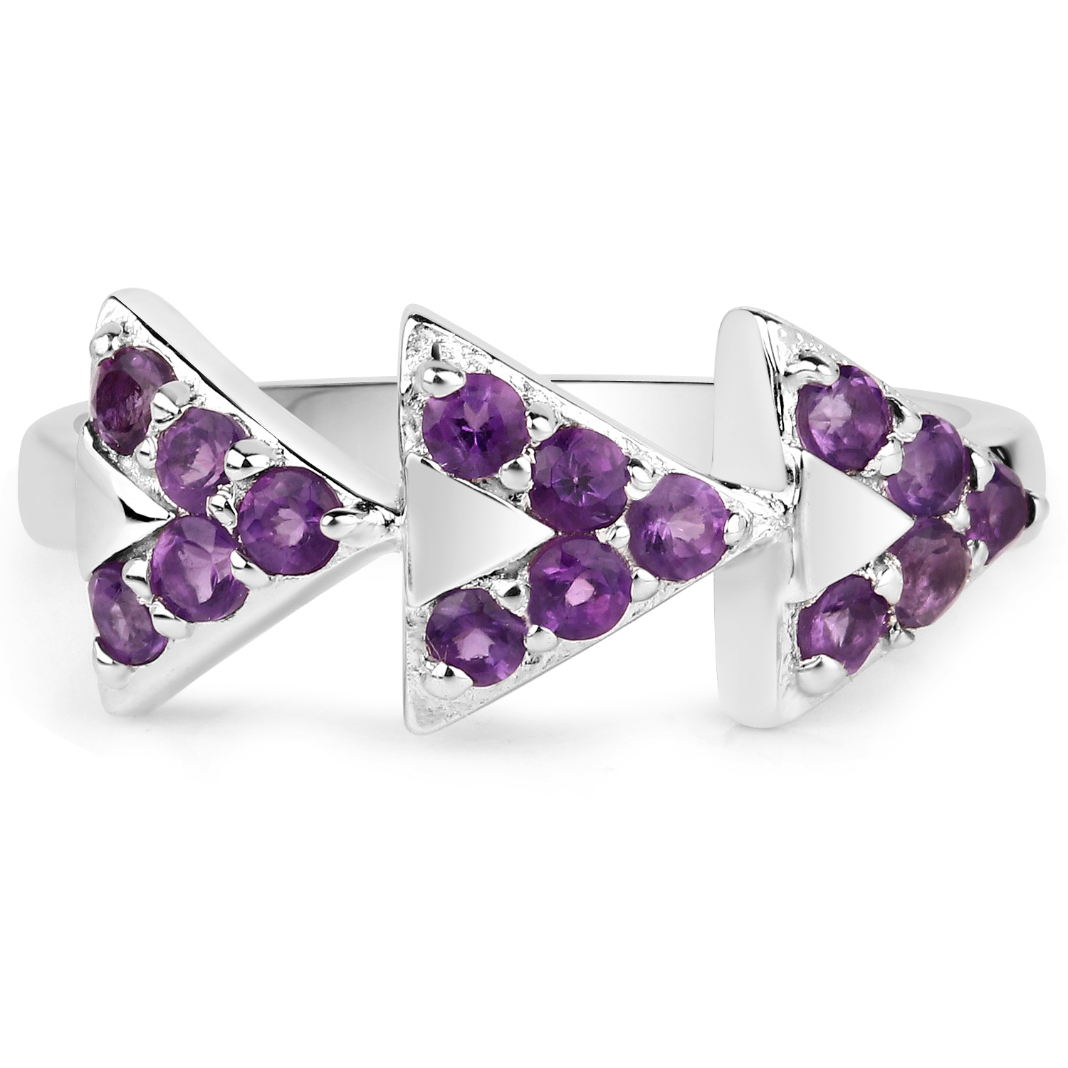 0.45 Carat Genuine Amethyst .925 Sterling Silver Ring