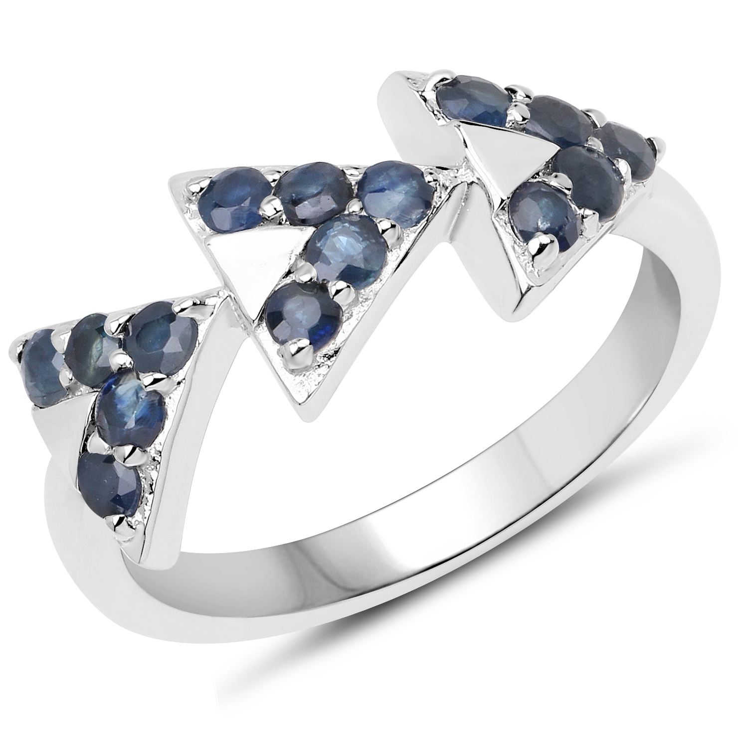 0.60 Carat Genuine Blue Sapphire .925 Sterling Silver Ring