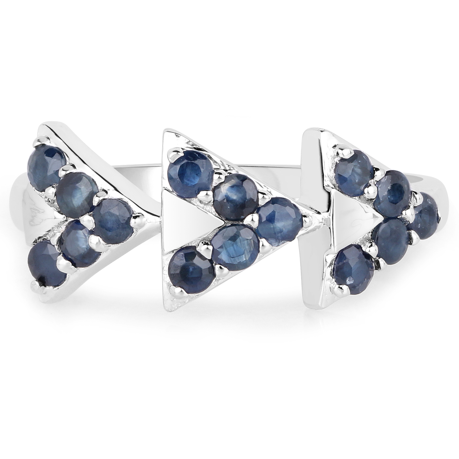 0.60 Carat Genuine Blue Sapphire .925 Sterling Silver Ring