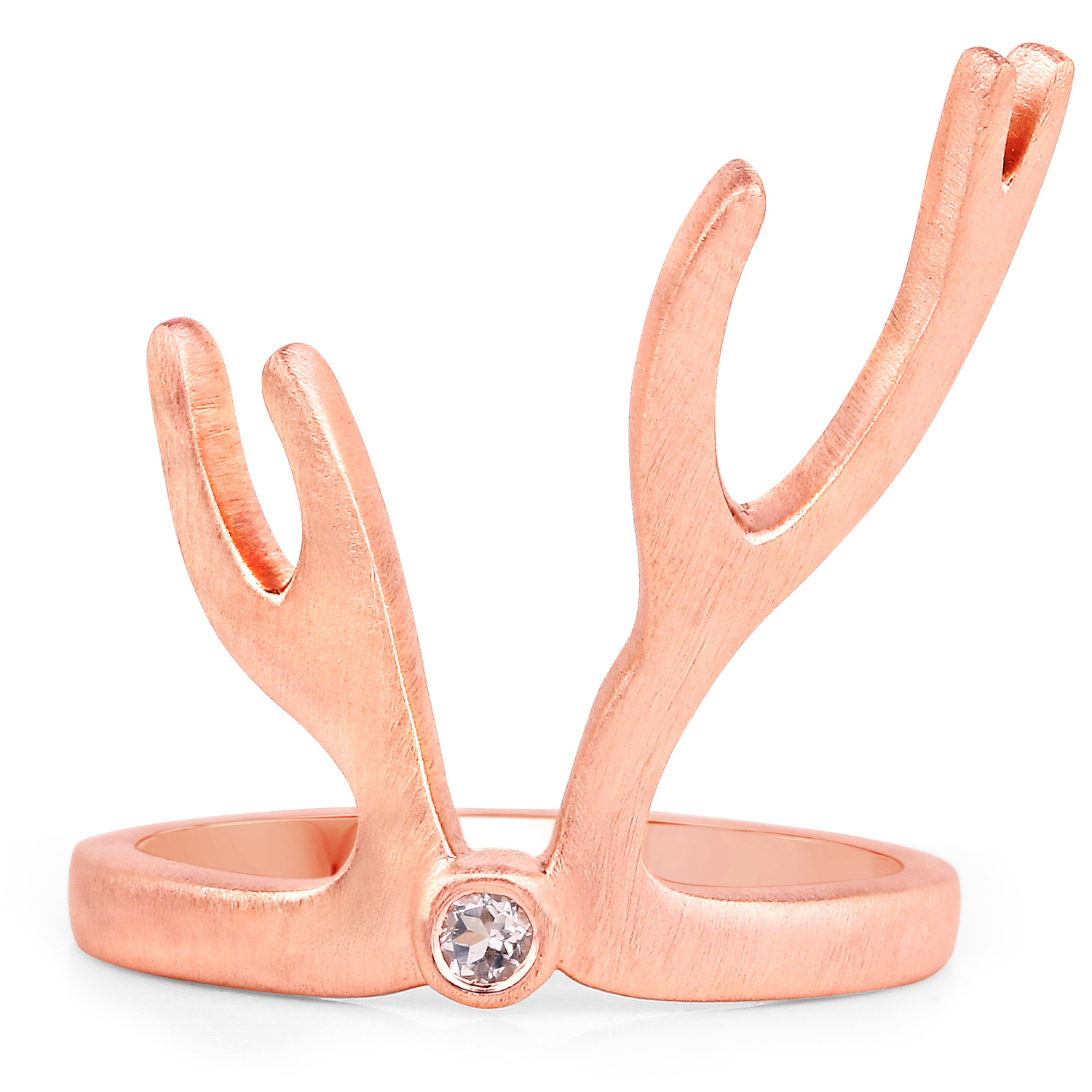 14K Rose Gold Plated 0.06 Carat Genuine Morganite .925 Sterling Silver Ring