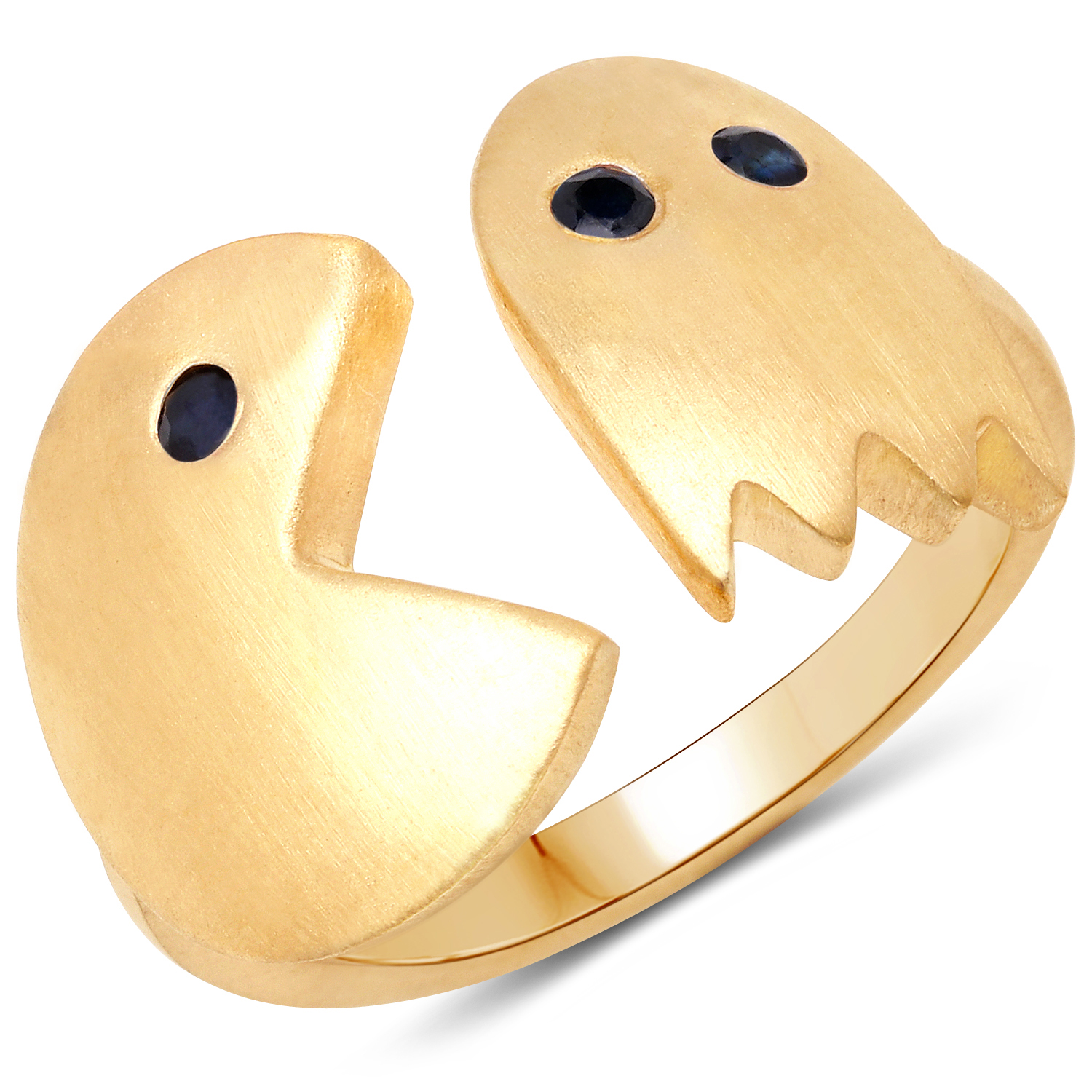 14K Yellow Gold Plated 0.12 Carat Genuine Blue Sapphire .925 Sterling Silver Ring