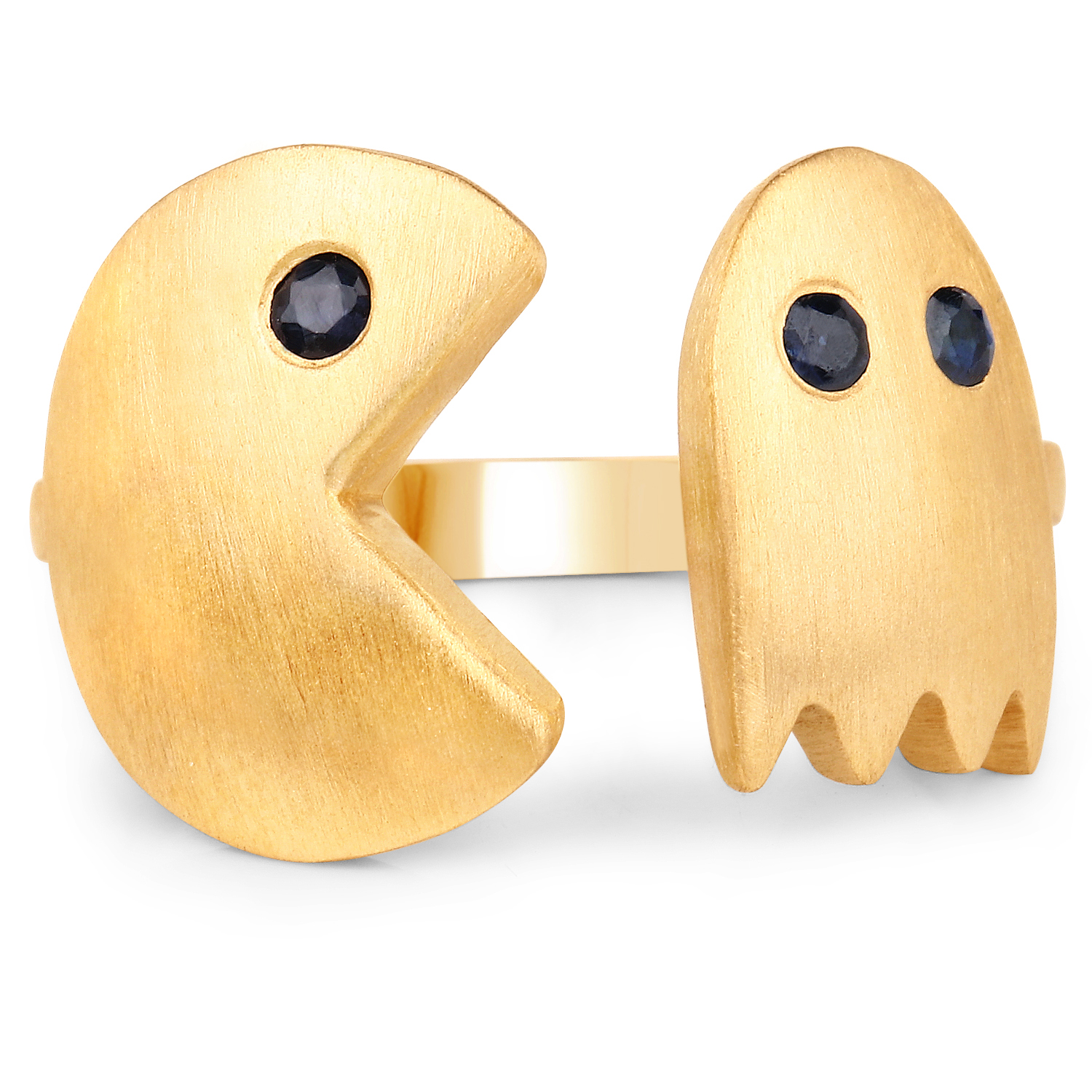 14K Yellow Gold Plated 0.12 Carat Genuine Blue Sapphire .925 Sterling Silver Ring