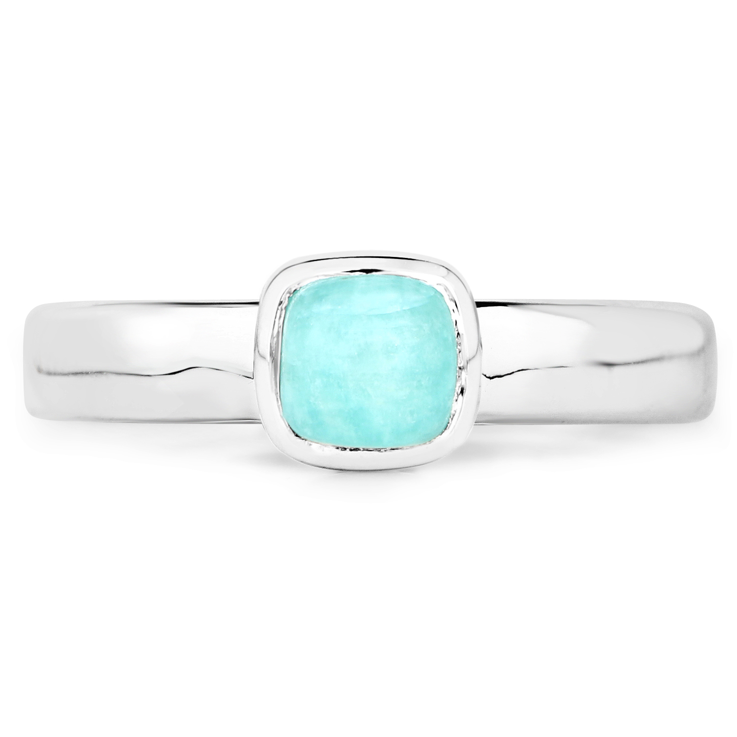 0.77 Carat Genuine Amazonite .925 Sterling Silver Ring
