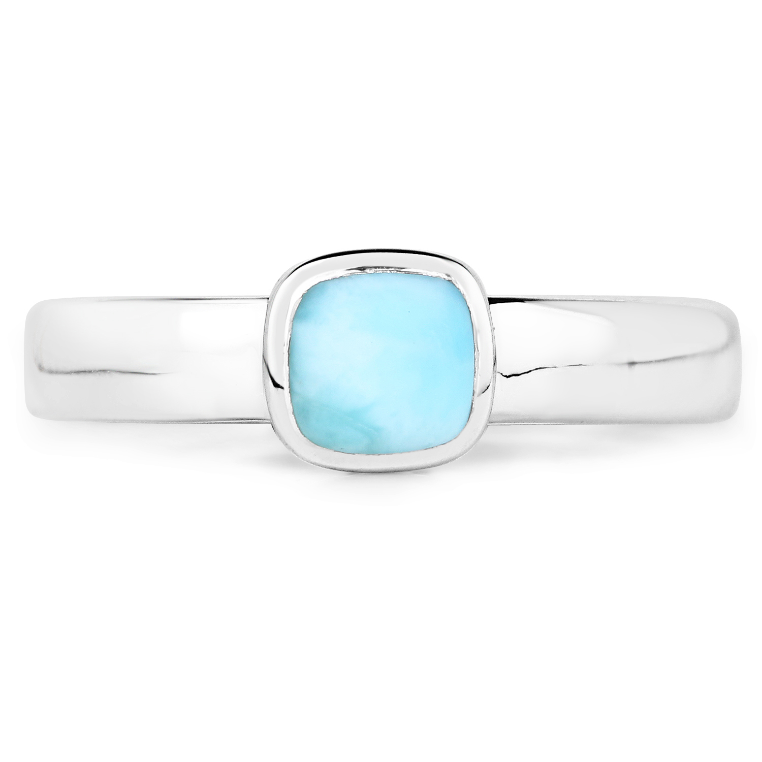0.95 Carat Genuine Larimar .925 Sterling Silver Ring
