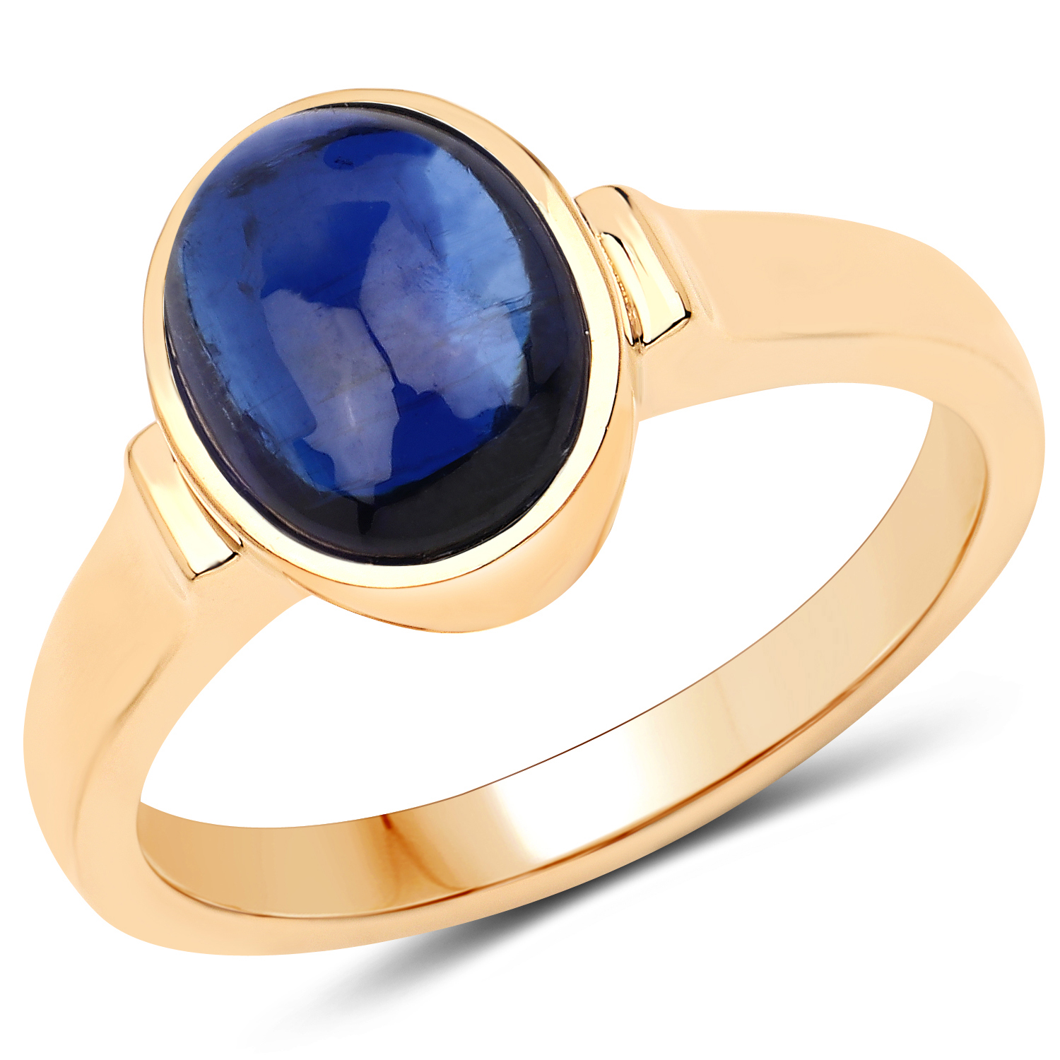 14K Yellow Gold Plated 1.88 Carat Genuine Kyanite .925 Sterling Silver Ring