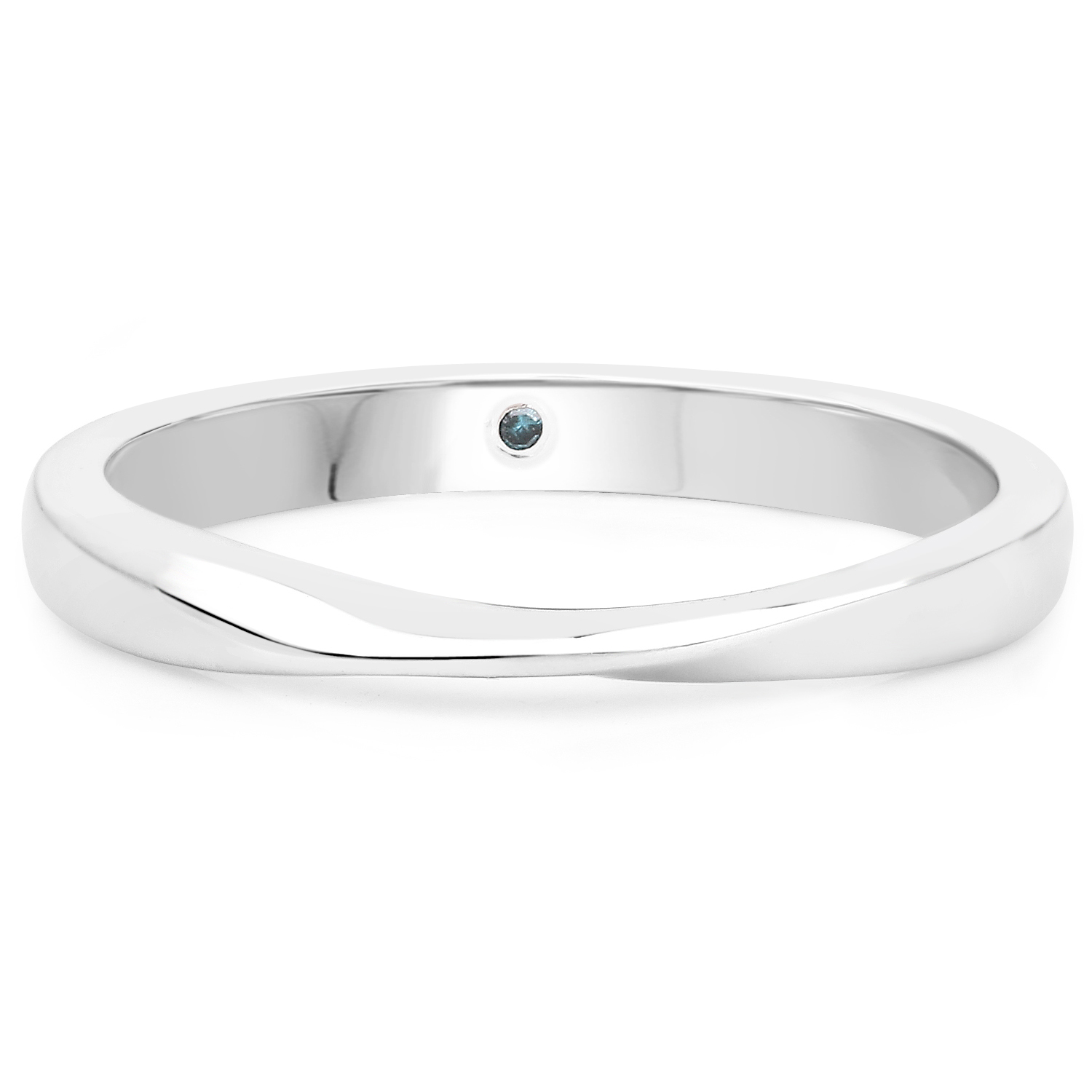 0.01 Carat Genuine Blue Diamond .925 Sterling Silver Ring