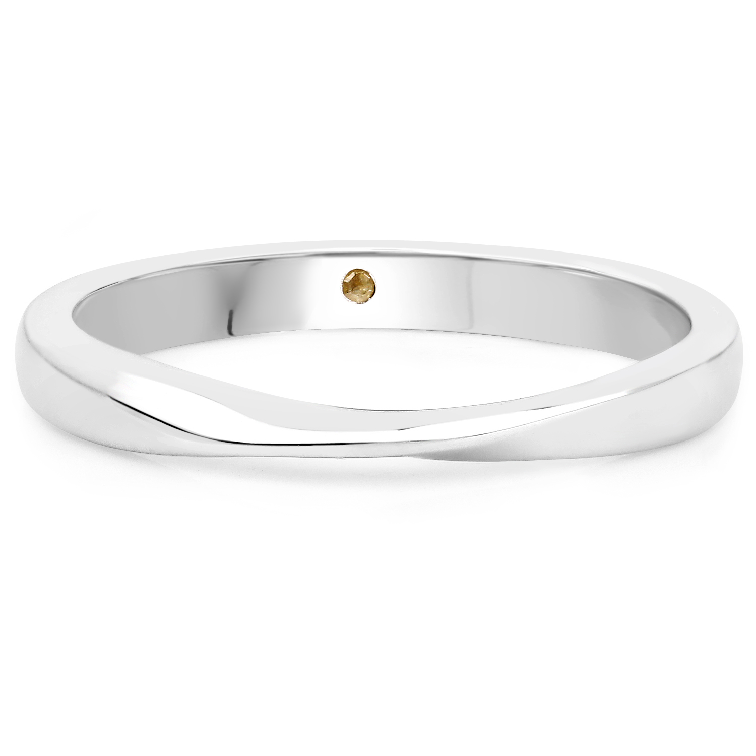 0.01 Carat Genuine Yellow Diamond .925 Sterling Silver Ring