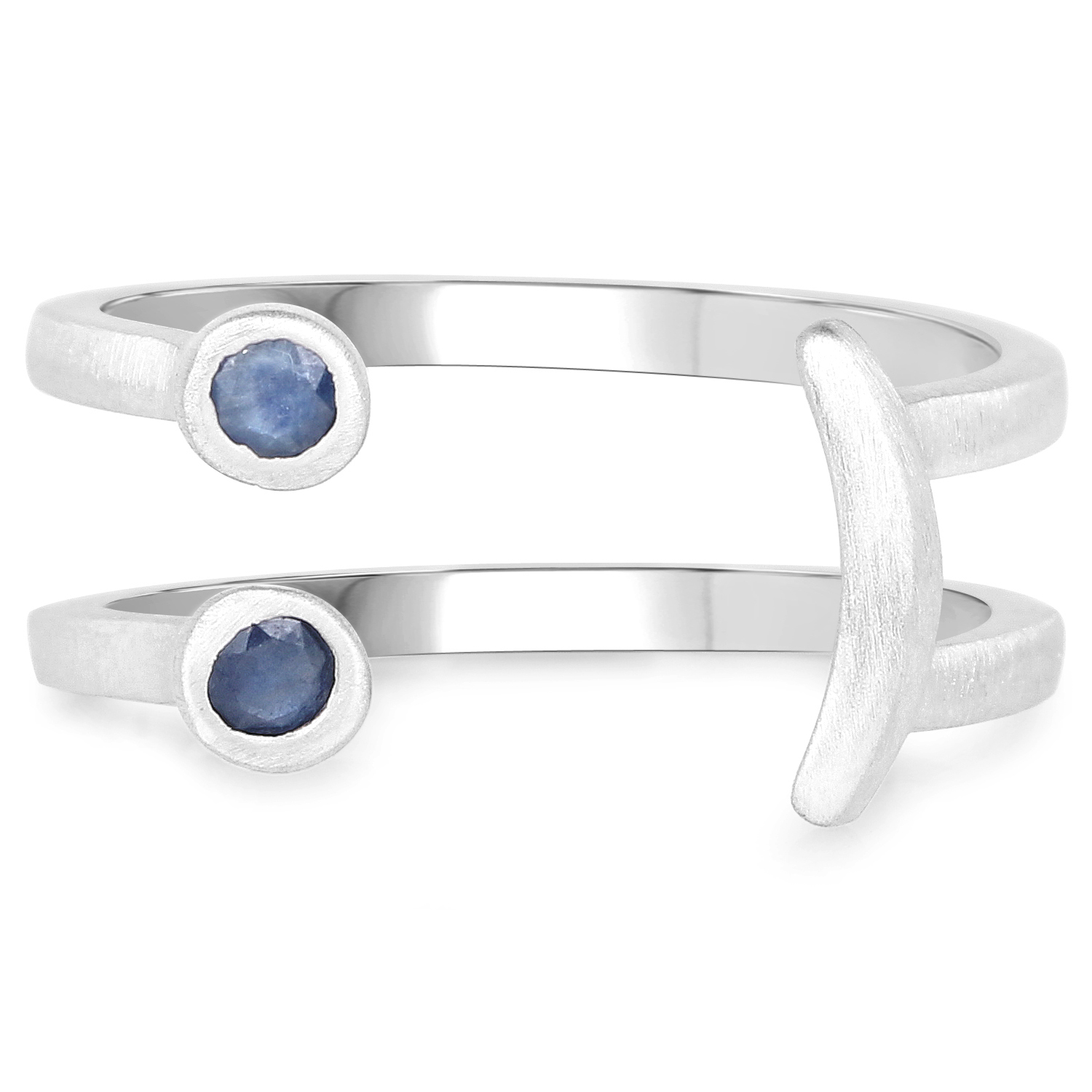 0.12 Carat Genuine Blue Sapphire .925 Sterling Silver Ring