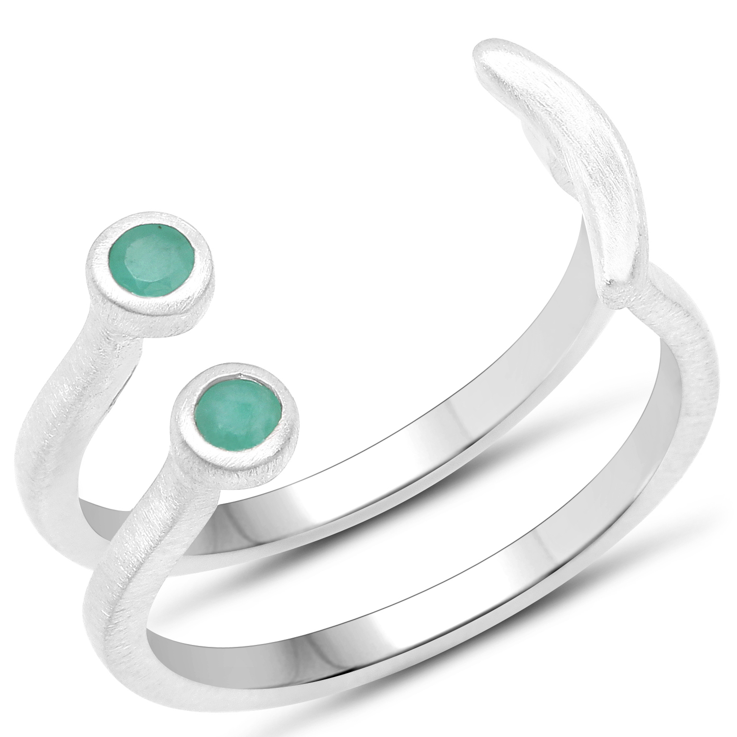 0.11 Carat Genuine Emerald .925 Sterling Silver Ring