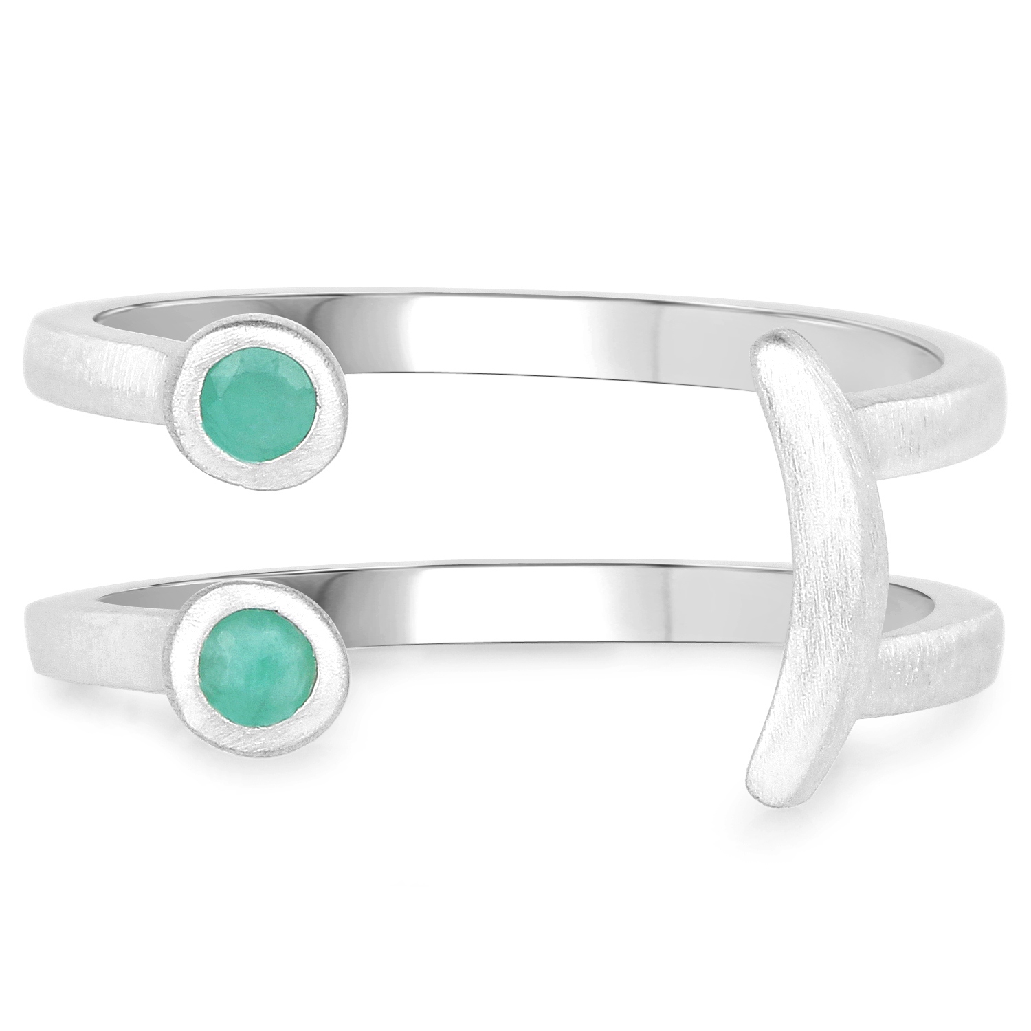 0.11 Carat Genuine Emerald .925 Sterling Silver Ring