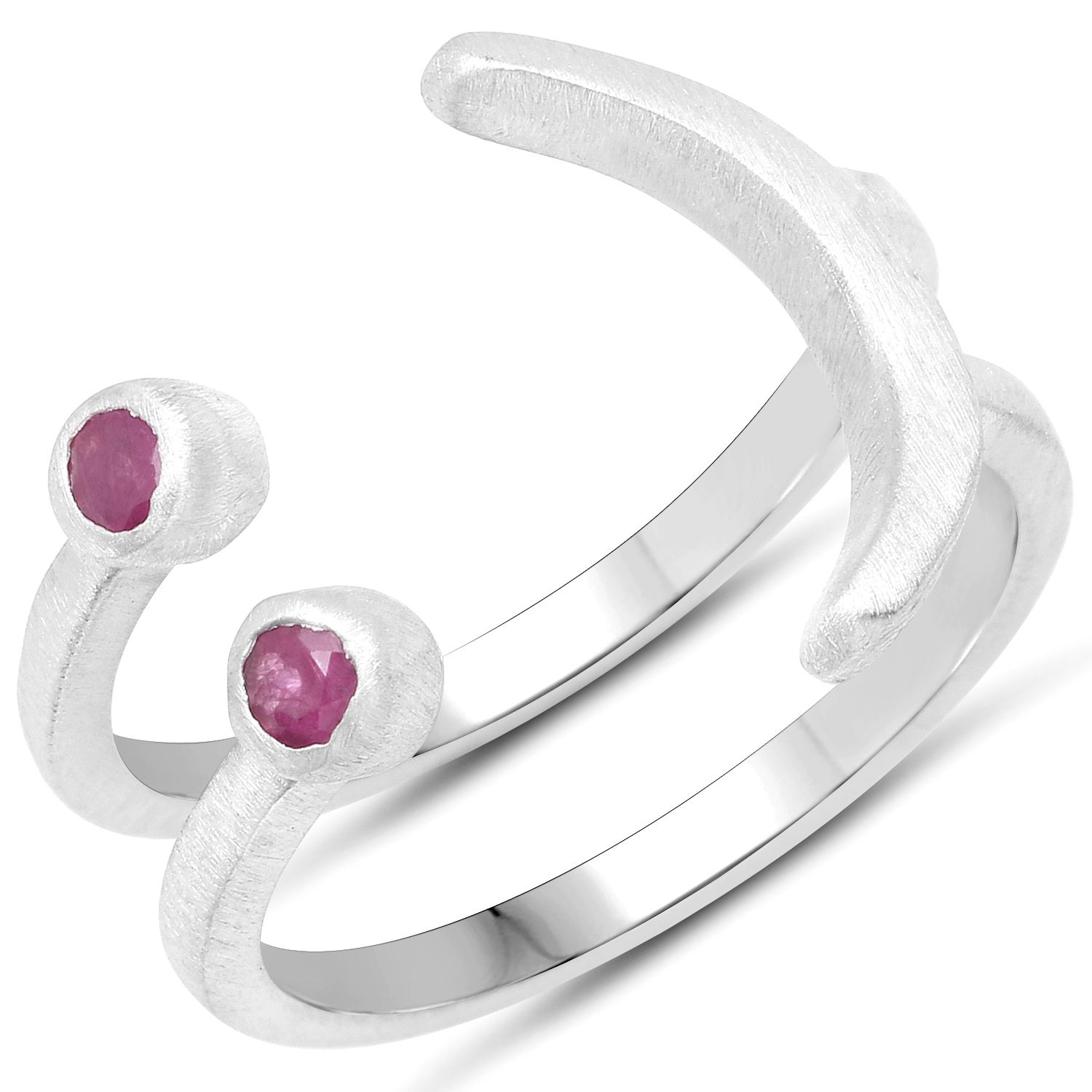 0.15 Carat Genuine Ruby .925 Sterling Silver Ring