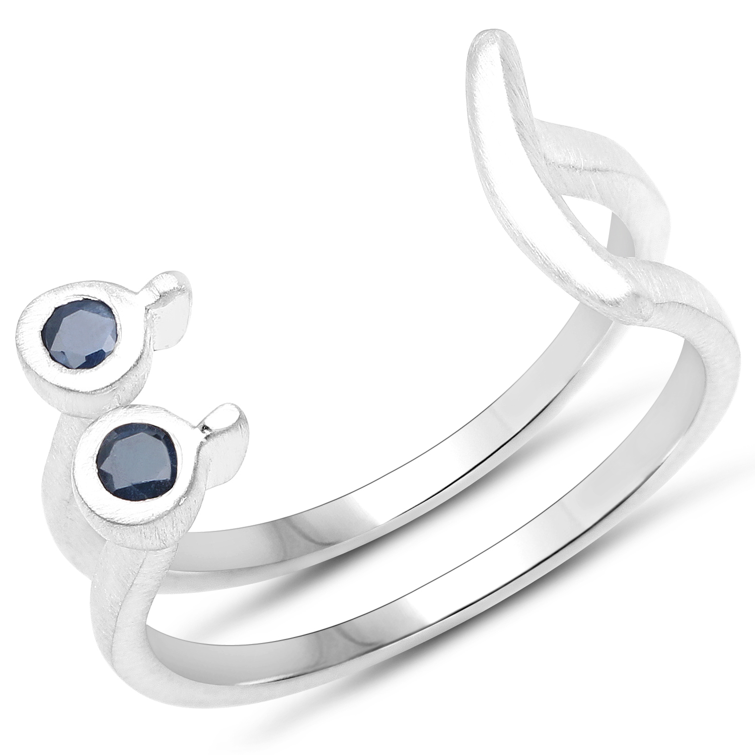 0.12 Carat Genuine Blue Sapphire .925 Sterling Silver Ring