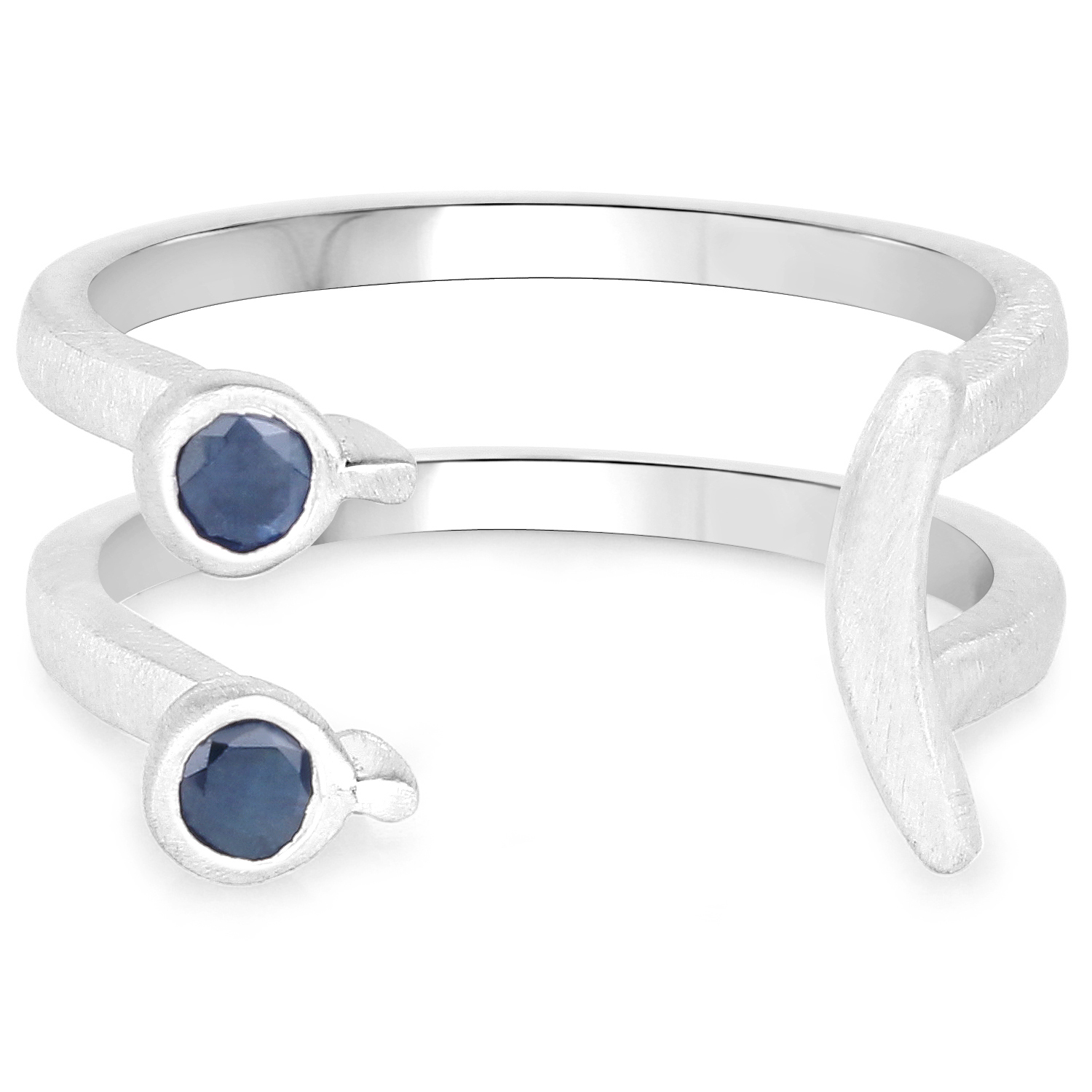 0.12 Carat Genuine Blue Sapphire .925 Sterling Silver Ring