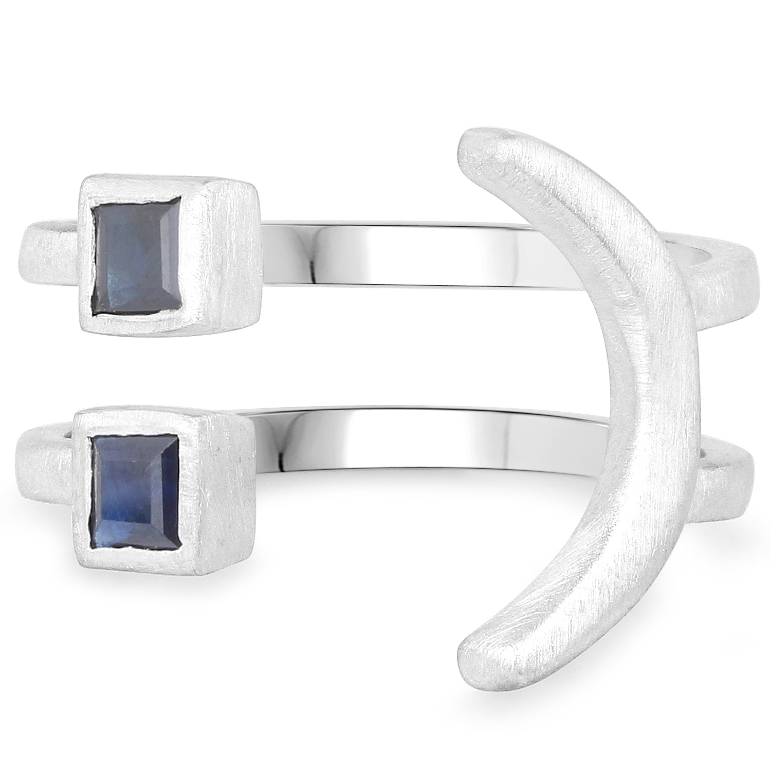 0.36 Carat Genuine Blue Sapphire .925 Sterling Silver Ring