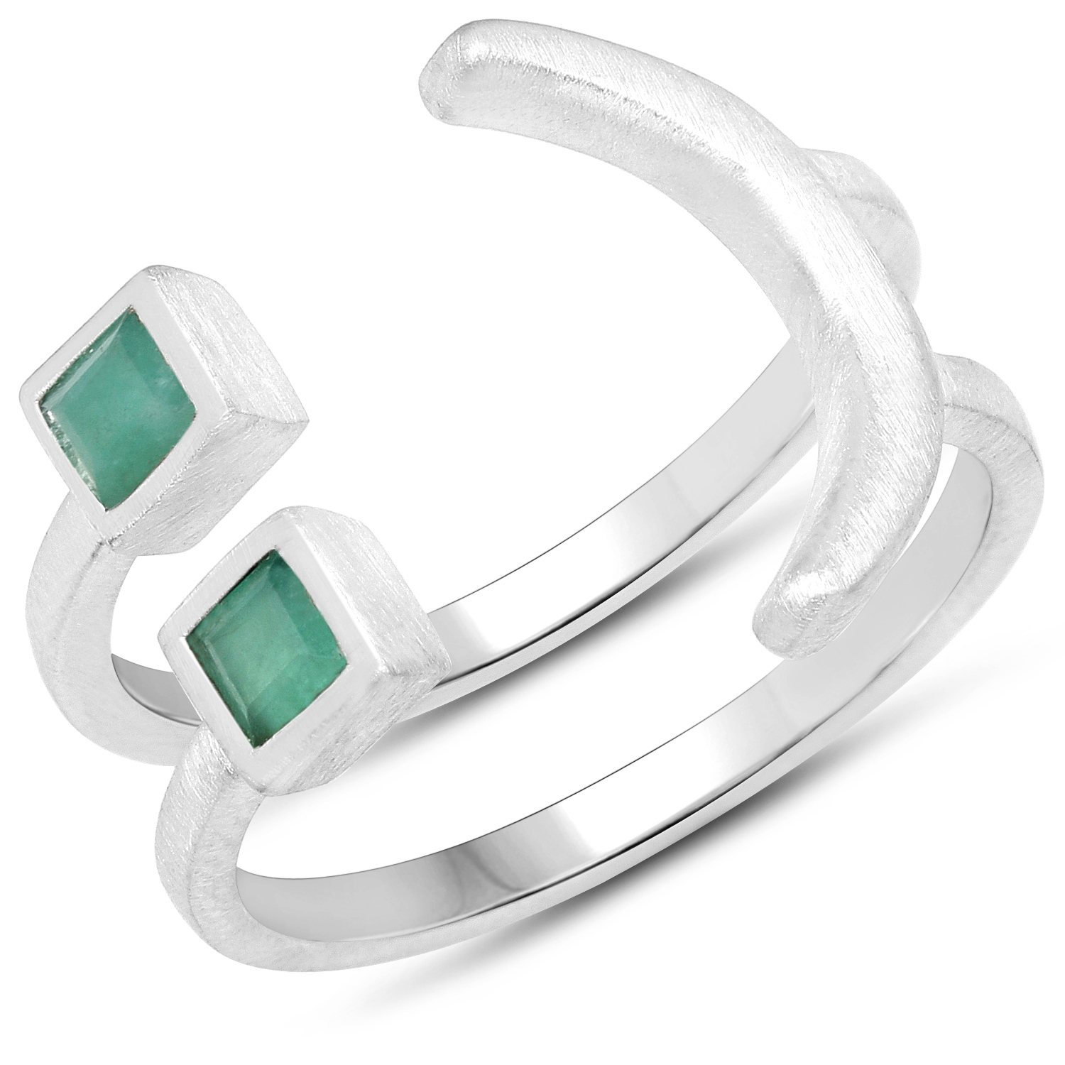 0.30 Carat Genuine Emerald .925 Sterling Silver Ring