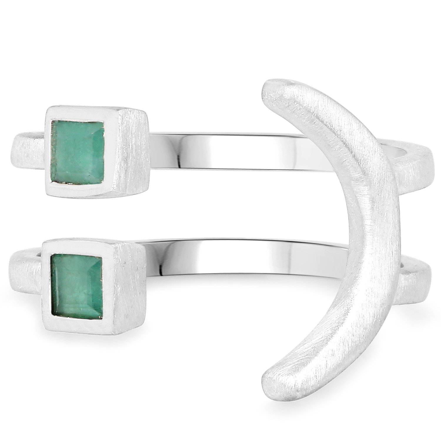 0.30 Carat Genuine Emerald .925 Sterling Silver Ring