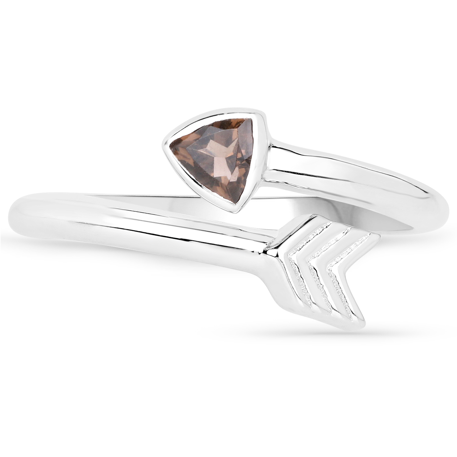 0.30 Carat Genuine Smoky Quartz .925 Sterling Silver Ring
