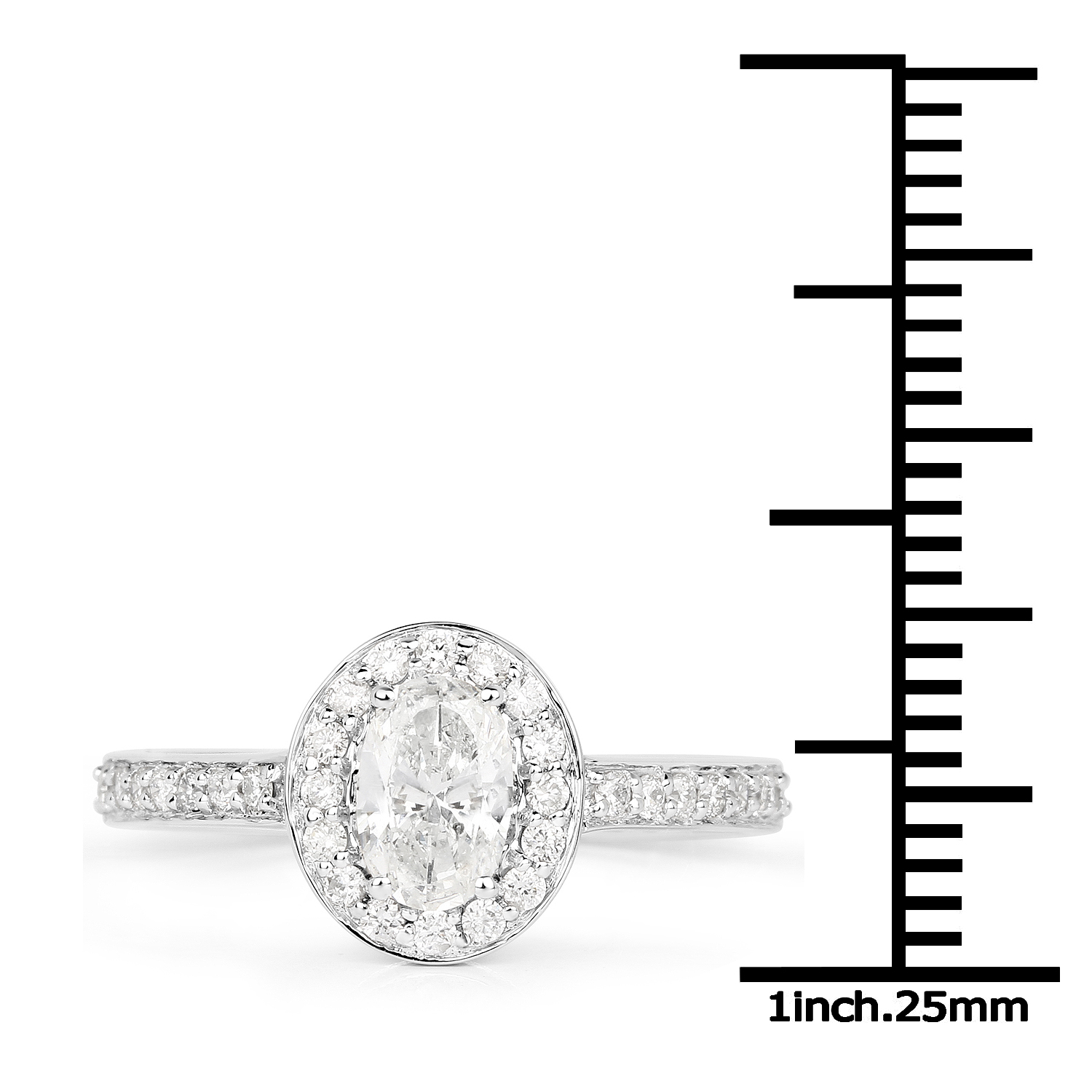 14K White Gold 0.95 Carat Genuine White Diamond Ring
