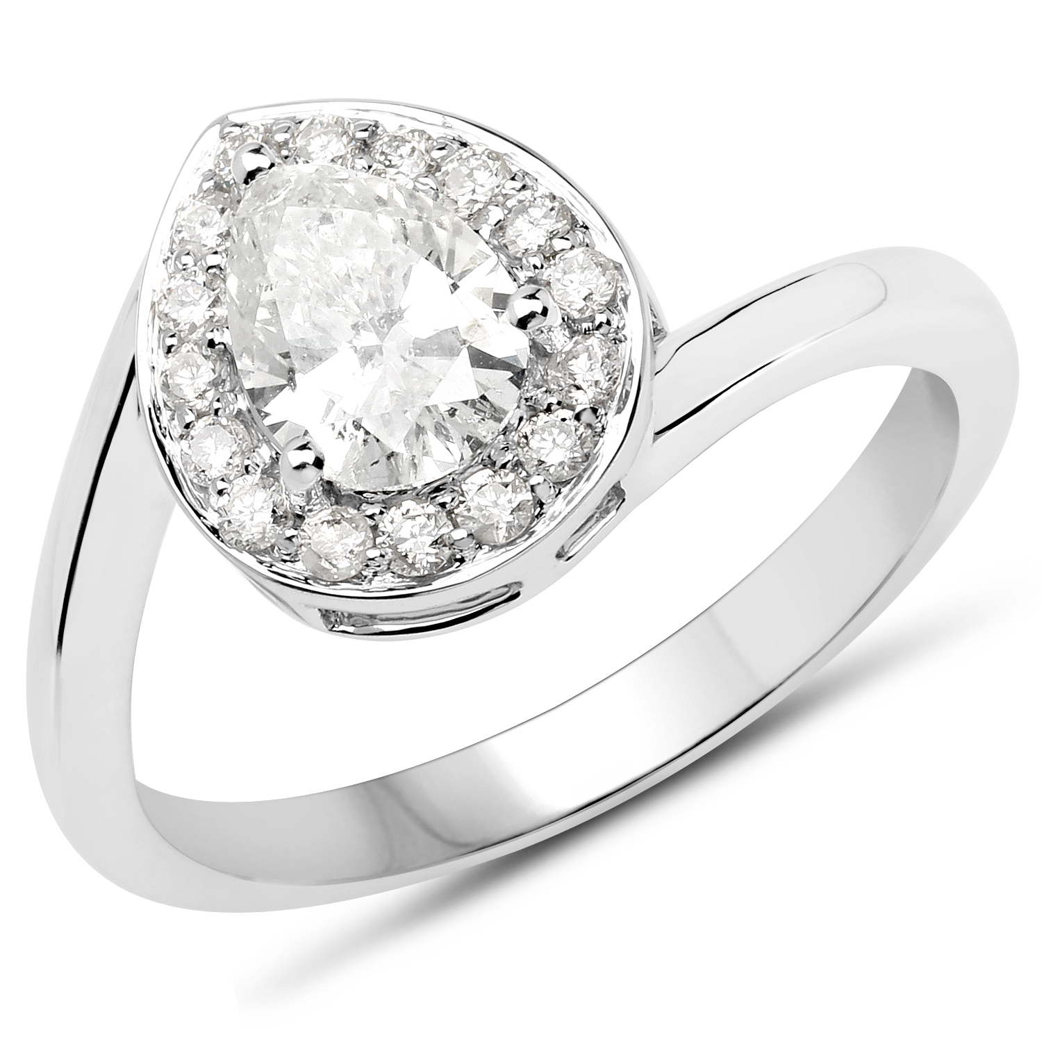 14K White Gold 1.01 Carat Genuine White Diamond Ring