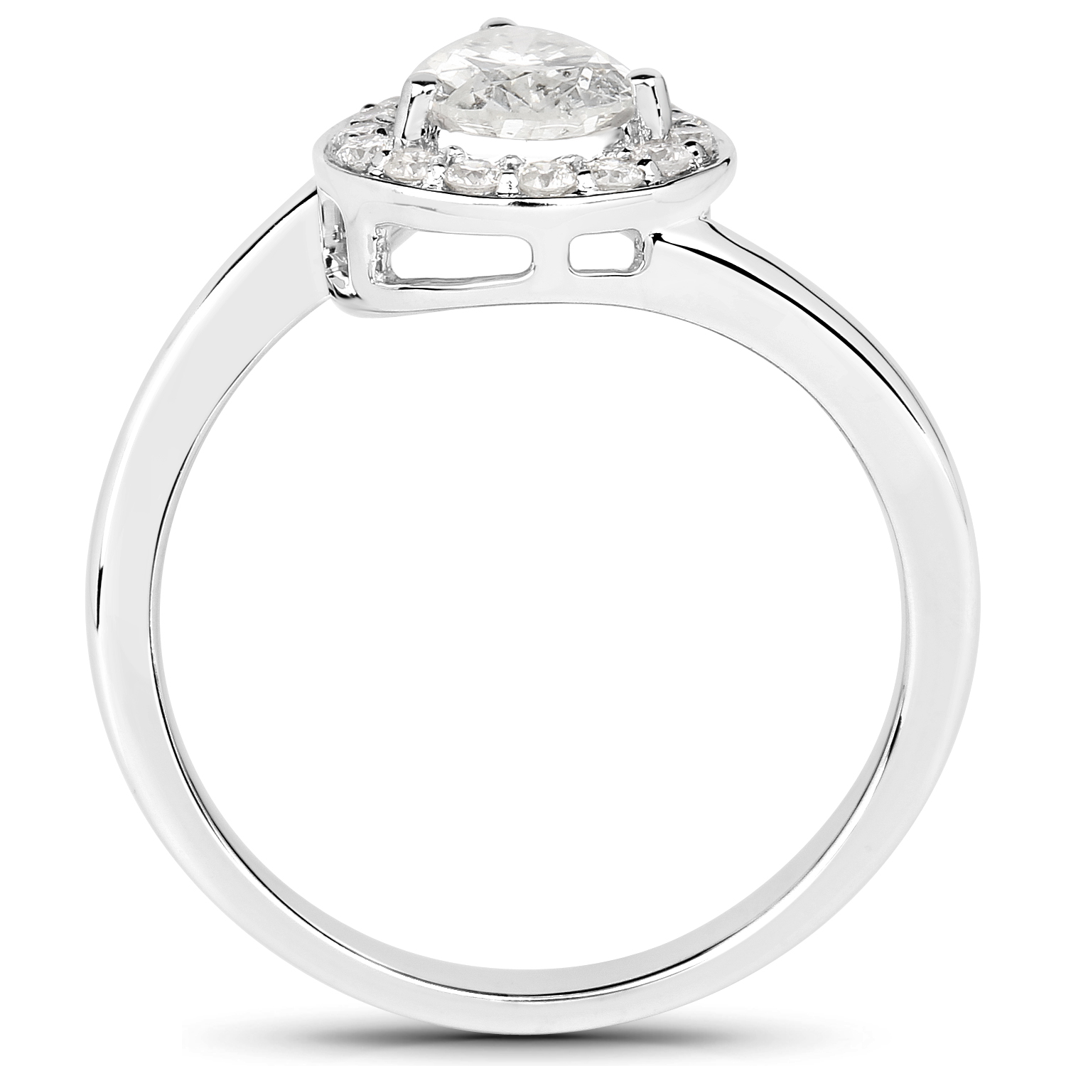 14K White Gold 1.01 Carat Genuine White Diamond Ring