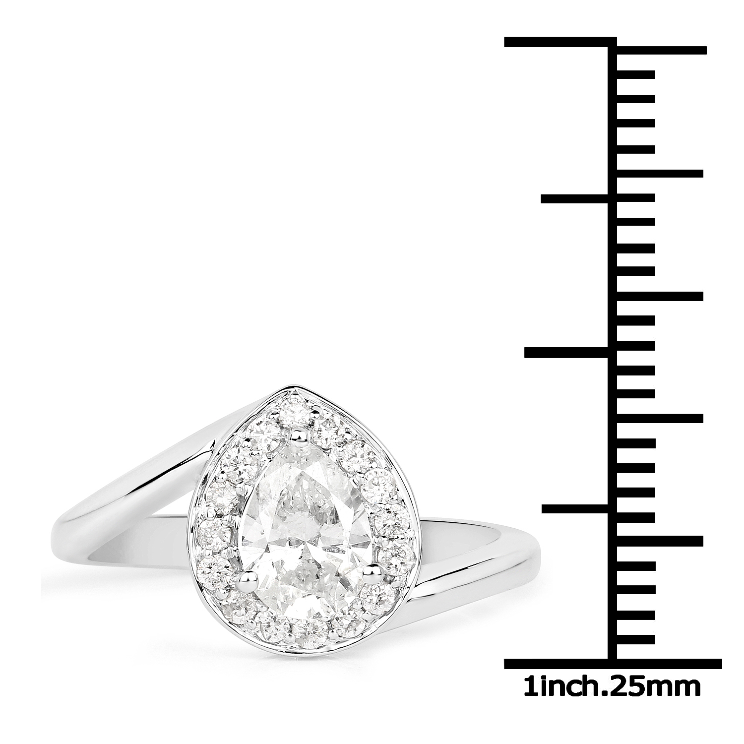 14K White Gold 1.01 Carat Genuine White Diamond Ring