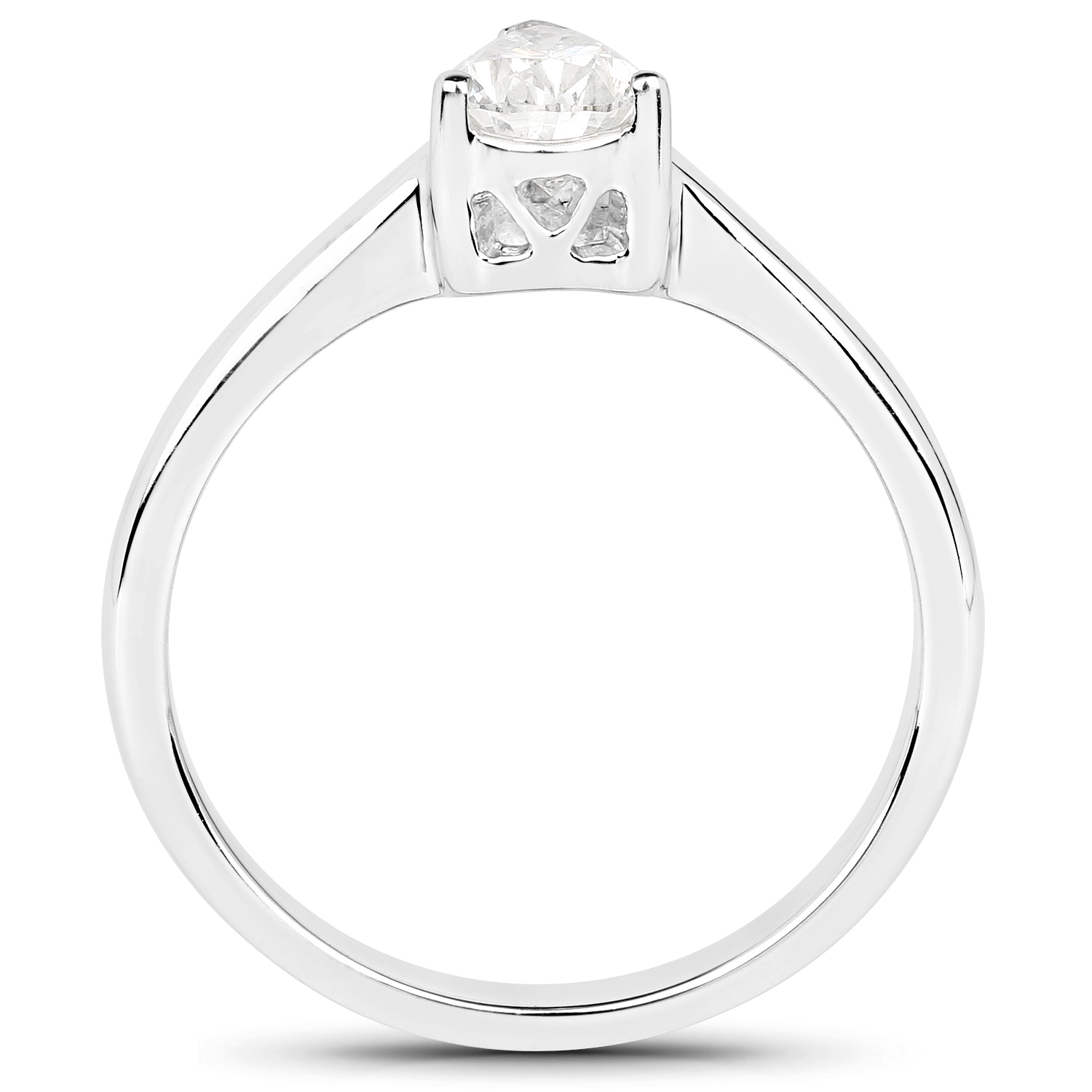 14K White Gold 0.72 Carat Genuine White Diamond Ring