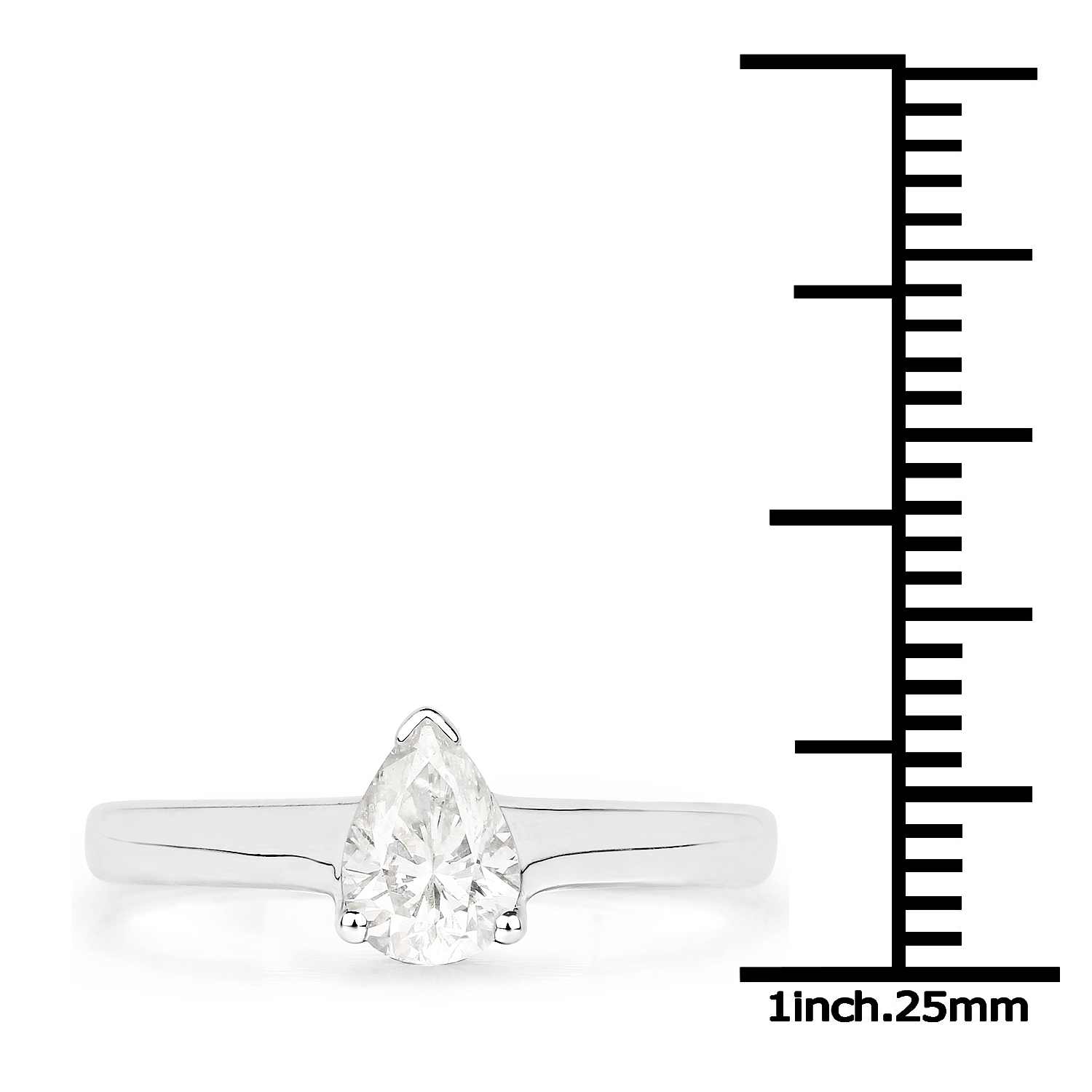 14K White Gold 0.72 Carat Genuine White Diamond Ring