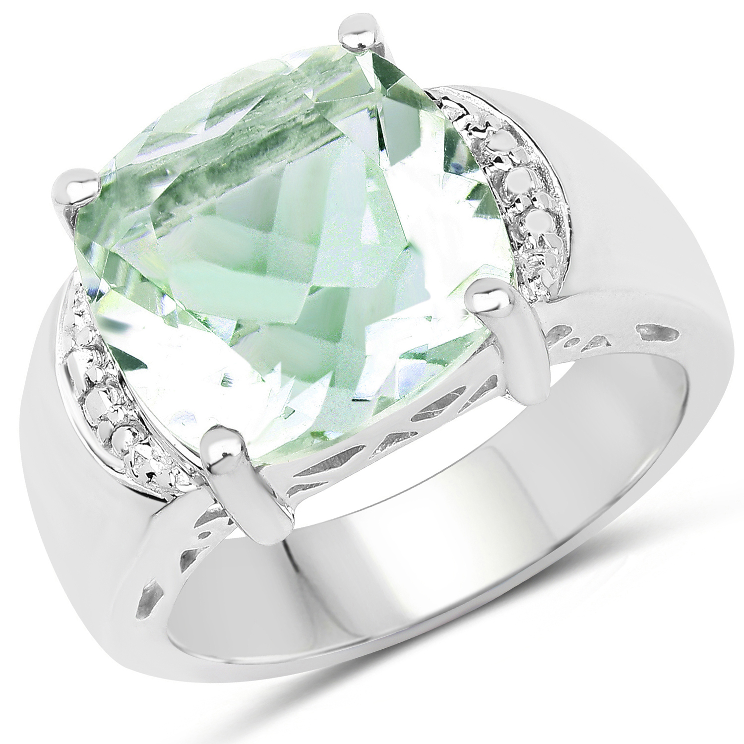Details about   Brass Genuine Green Amethyst and White Topaz Ring 5.57 Carat Size 8 QTESNT-Q 