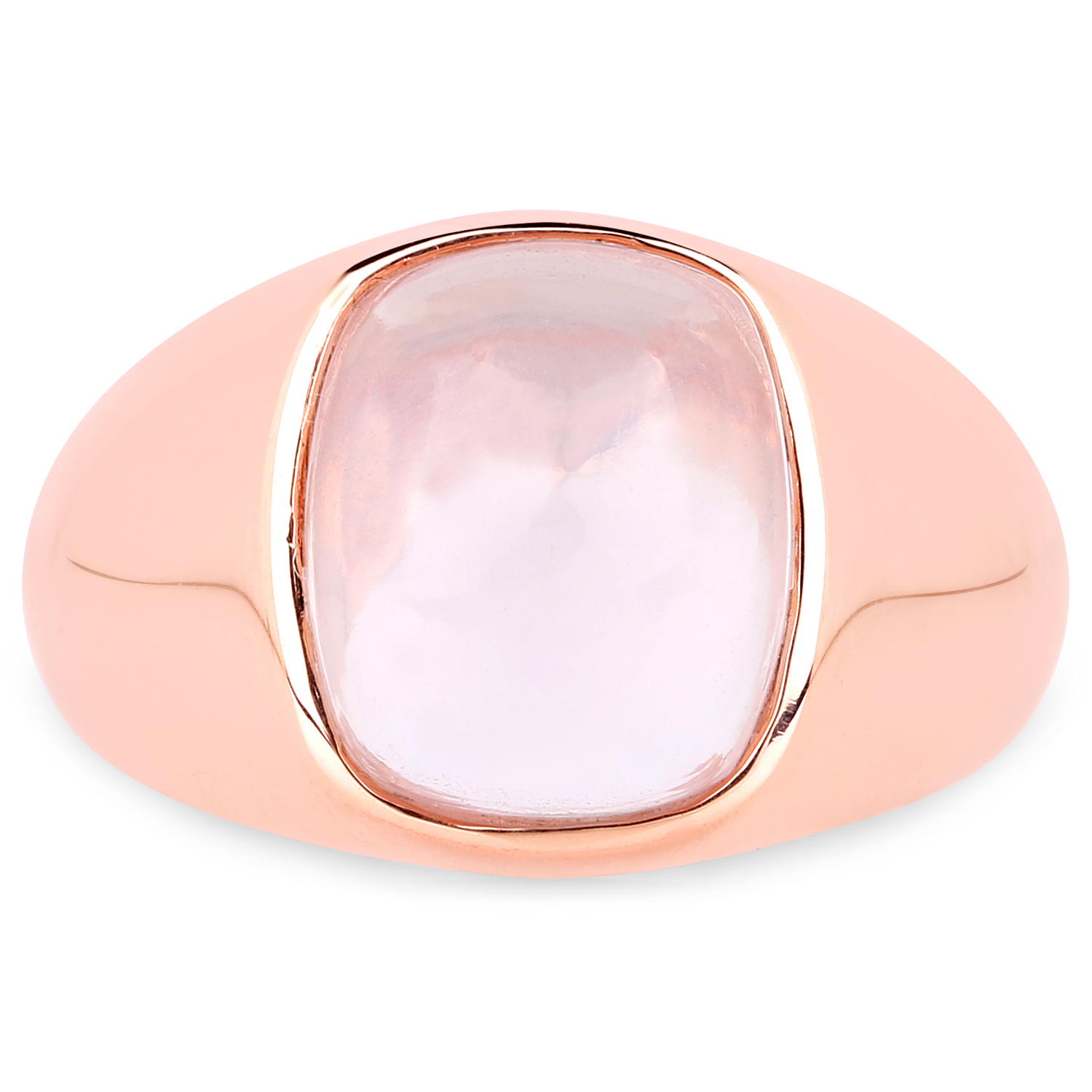 18K Rose Gold Plated 5.00 Carat Genuine Rose Quartz .925 Sterling Silver Ring